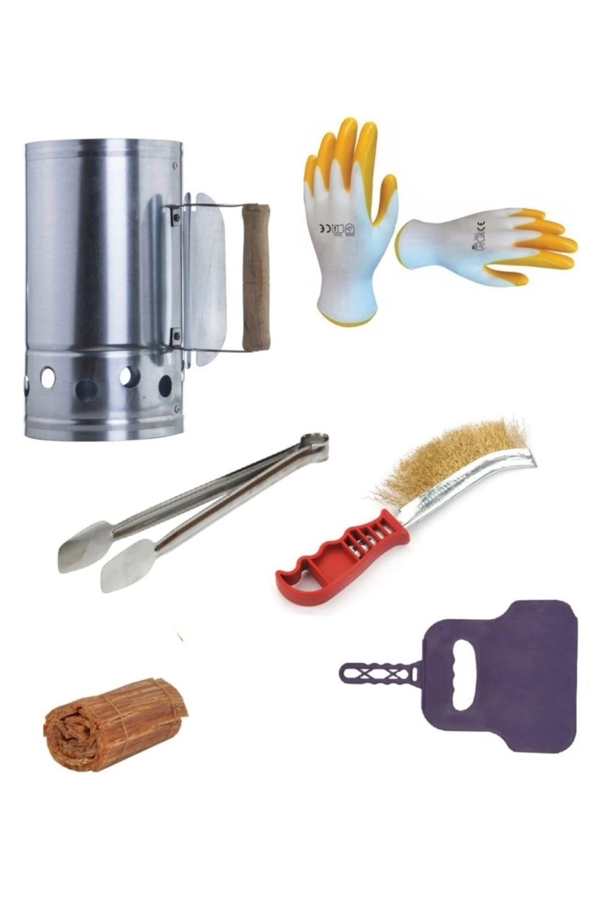 Mangal Kömürü Yakma Seti Barbekü Mangal Yak Kormatik Ve Temizleme Hazırlama Alet Seti