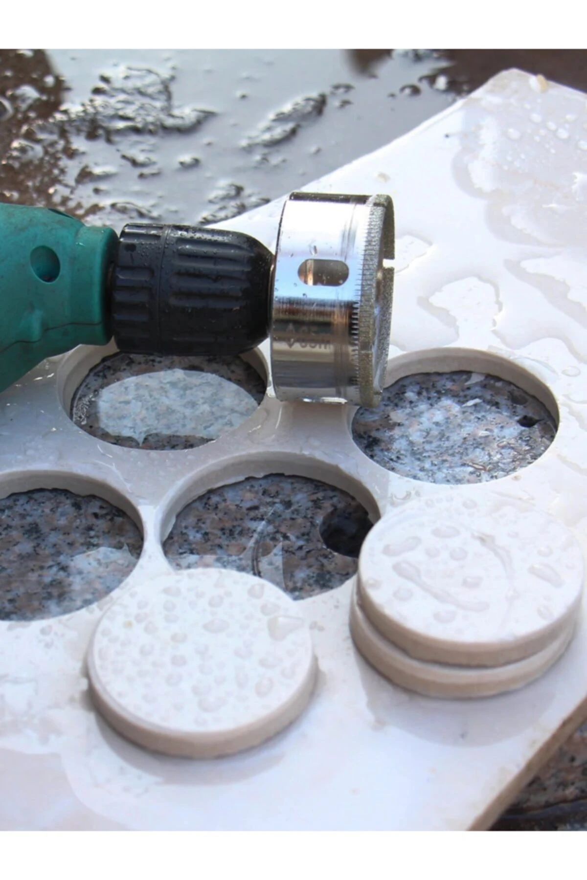 Mermer Granit Fayans Cam Yuvarlak Delme Panç Elmas Uç Yuvarlak Açma Matkap Için Karot 6cm (60mm)