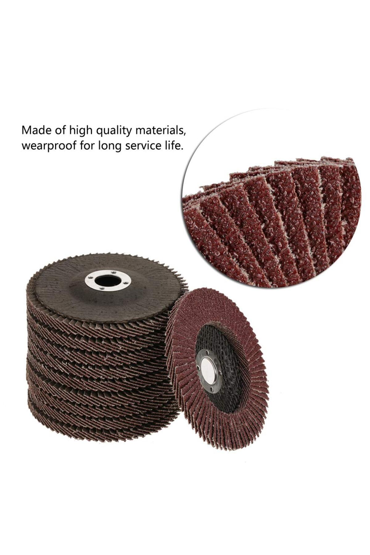 avuç taşlama makinesi için 115mm 10 Adet yaprak zımpra 10lu Flap Disk Alüminyum Oksit aşındırma