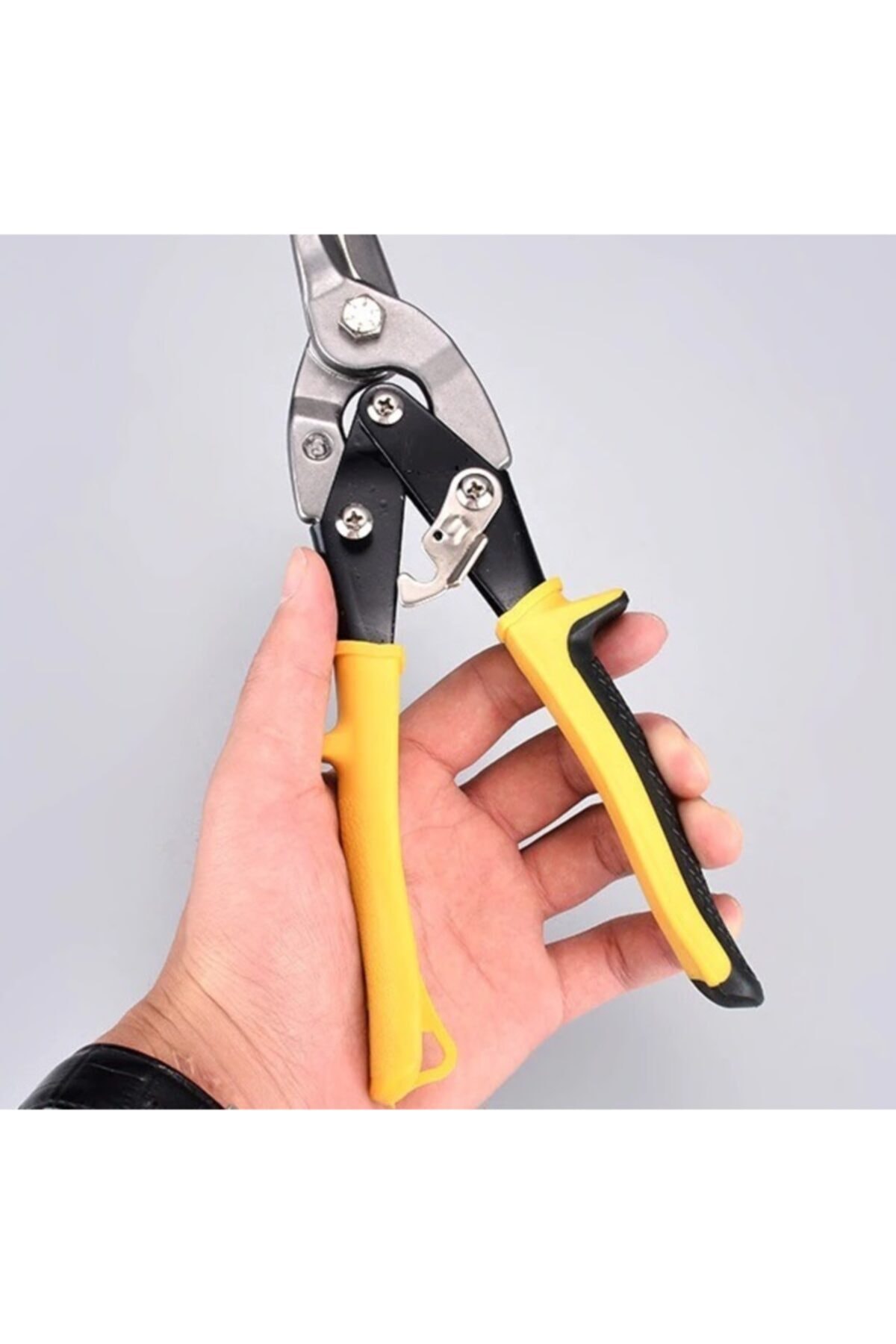 Kaportacı Teneke Sol Çelik Ağızlı Güçlü Çeneli Manivela Sistemli Saç Alüminyum Makası 40 Mm