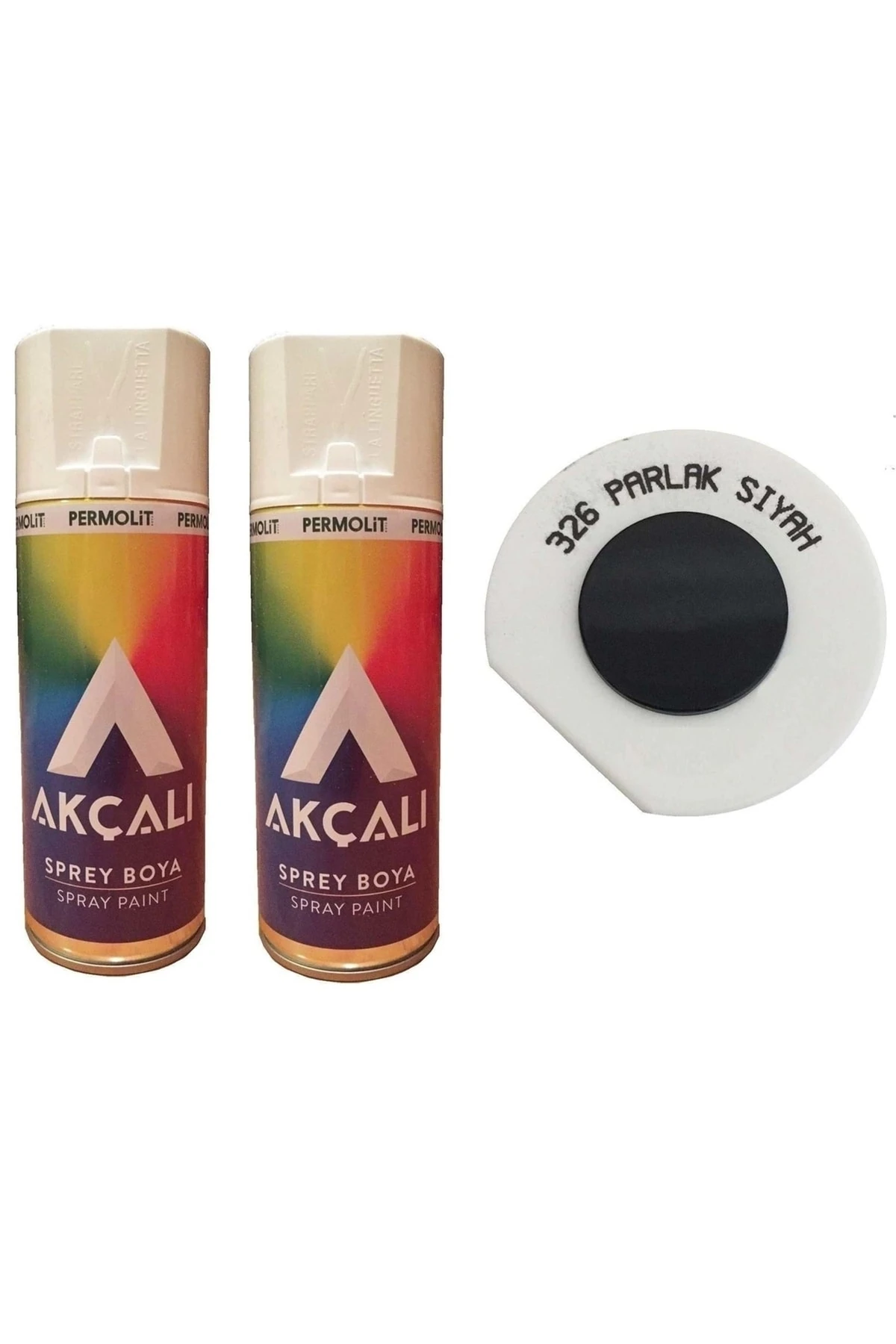 Akçalı Sprey Boya Parlak Siyah 326 400 Ml Tüp 2 Adet