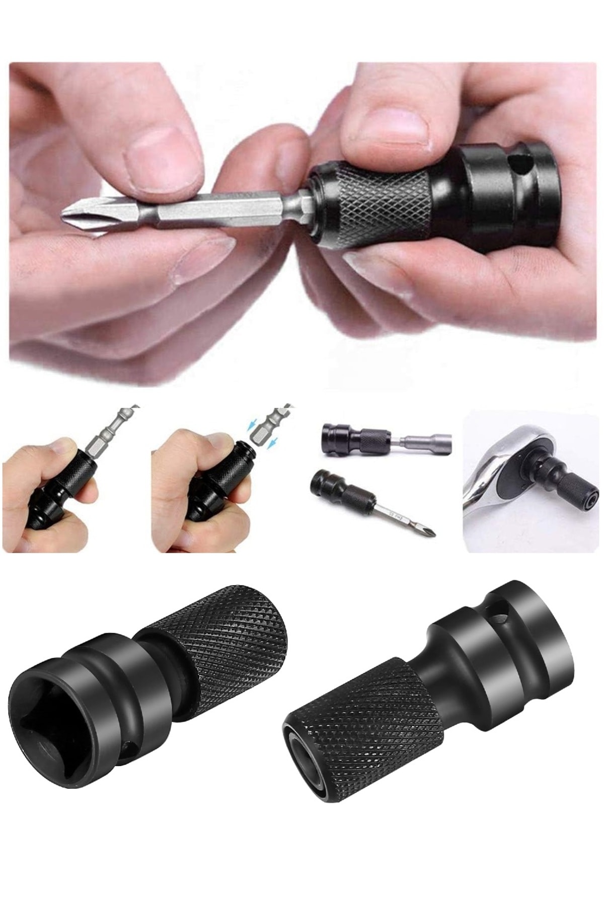 1/2 Matkap Chuck Mandrenli Adaptör Somun Sökme Makinesini Hex Bits Uç Dönüştürme Paratı