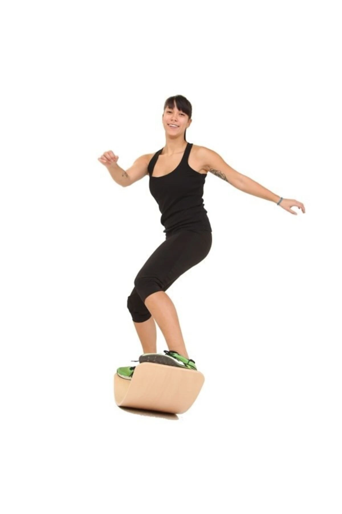 Denge Tahtası Balance Board Yoga Spor Egzersiz Fitnes Platformu 90x30cm Naturel Kontraplak
