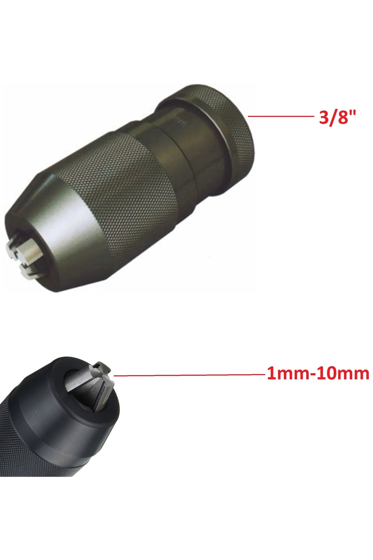 3/8 mandren 1-10mm hassas süpra anahtarsız mandren metal anahtarsız