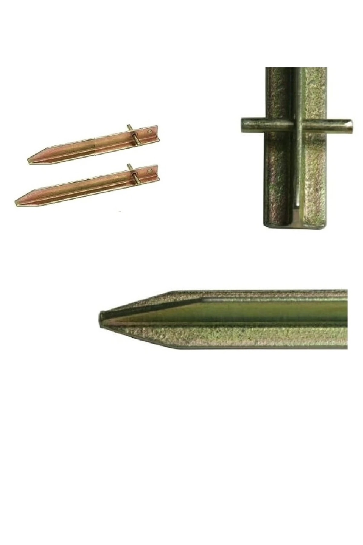 Kamp Çadırı Kazığı Çelik T Profil Zemin Çivisi 250mm Metal Çadır Kazığı 2li Galveniz Kazık