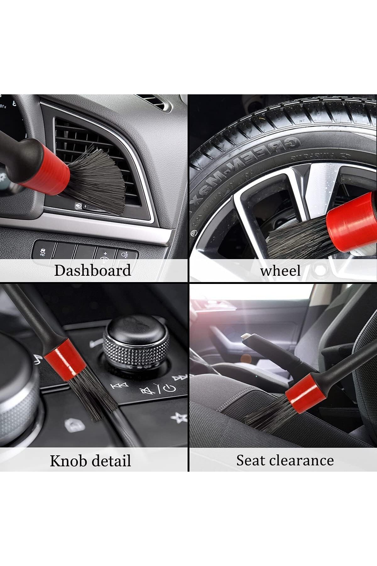 oto araç detaylı temizlik 8li fırça seti iç dış detaylı temizlik fırça takımı ıslak kuru temizlik