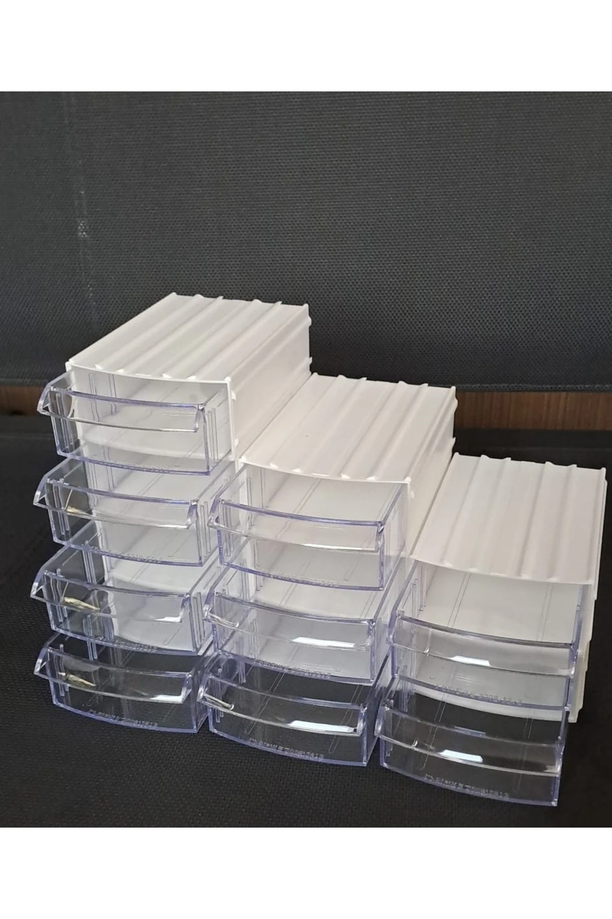 Şeffaf Çekmeceli Organizer Kutu 9 Kutu Dremel Gravür Boncuk Mücevher Saklama Kutusu düzenleyici