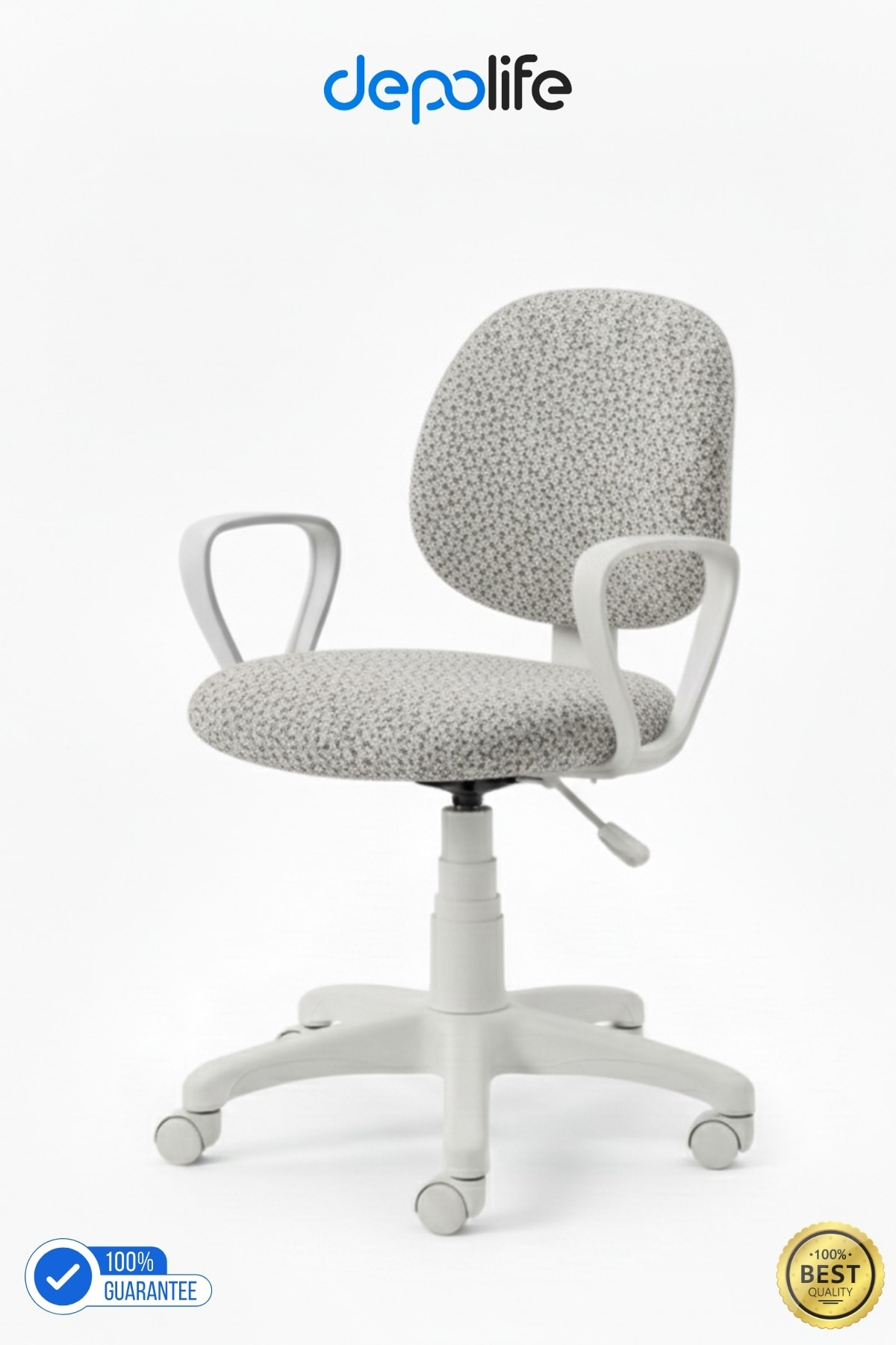 Ev Ofis Sekreter Personel Çalışma Sandalyesi Ergonomik Büro Personel Beyaz Çalışma Koltuğu - Beyaz Tedy Döşeme - Beyaz Aksam