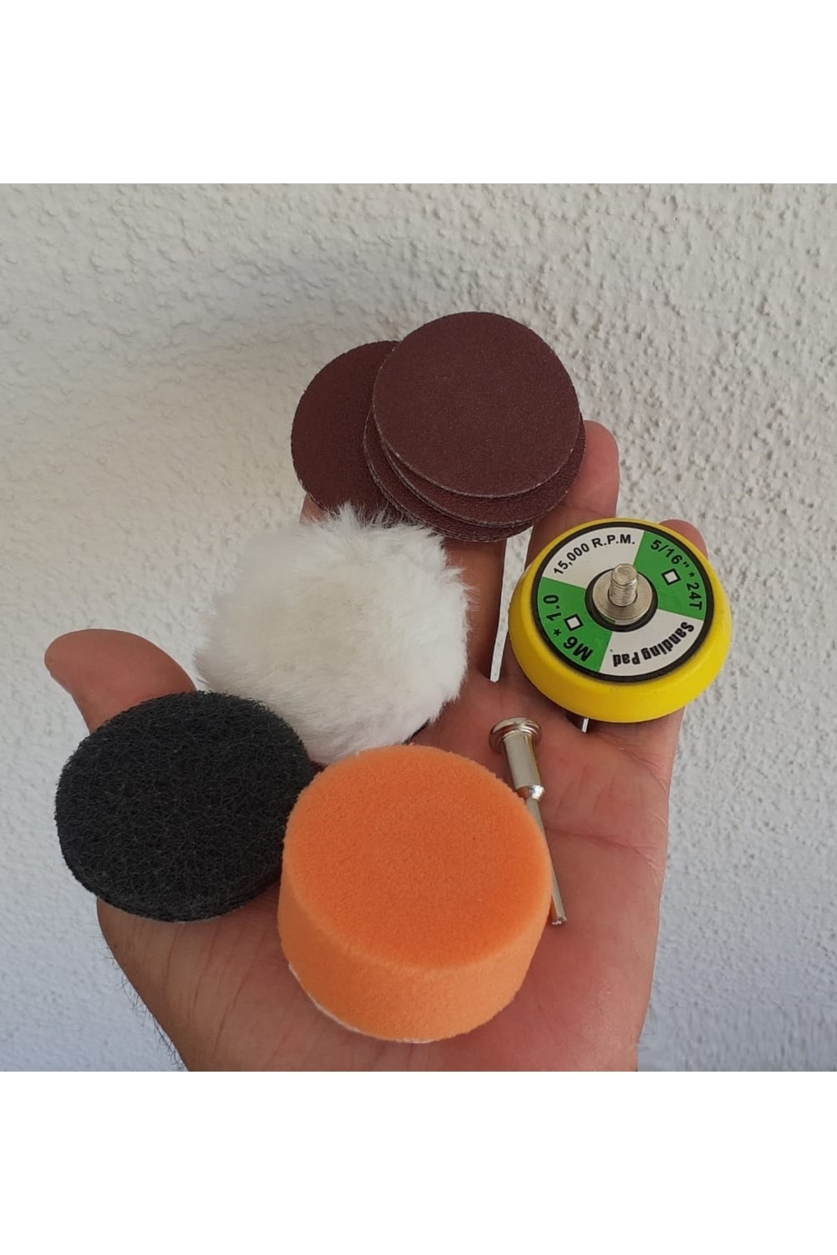 Gravür Makineleri Için 15 Parçalı Mini Polisaj Uç Seti Seti Cırtlı Taban Zımpara Bone Skoch Sünger