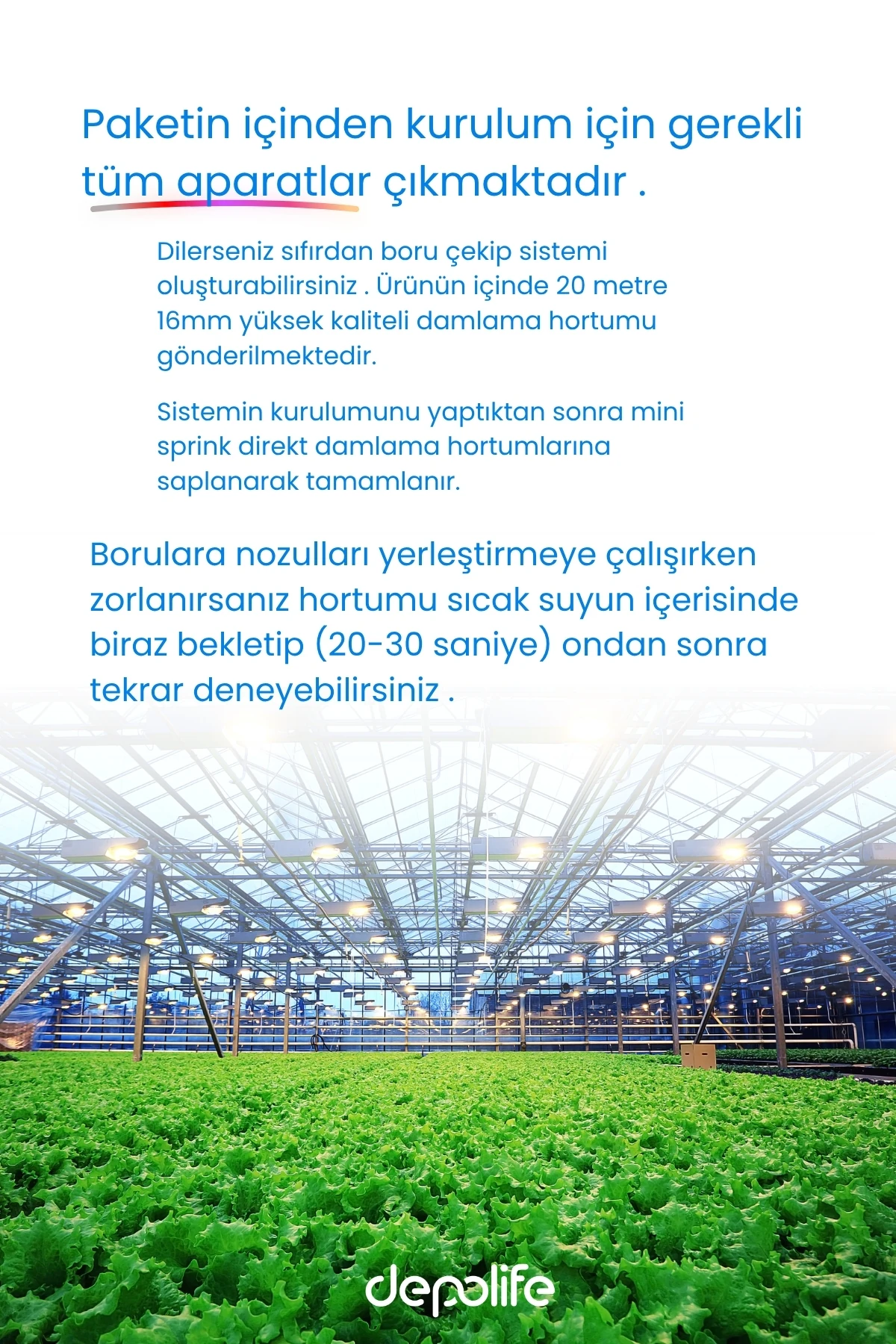 Sera Bahçe Tarla Mini Sprink Buharlama Sisleme Nozulu Hortum Sulama Seti