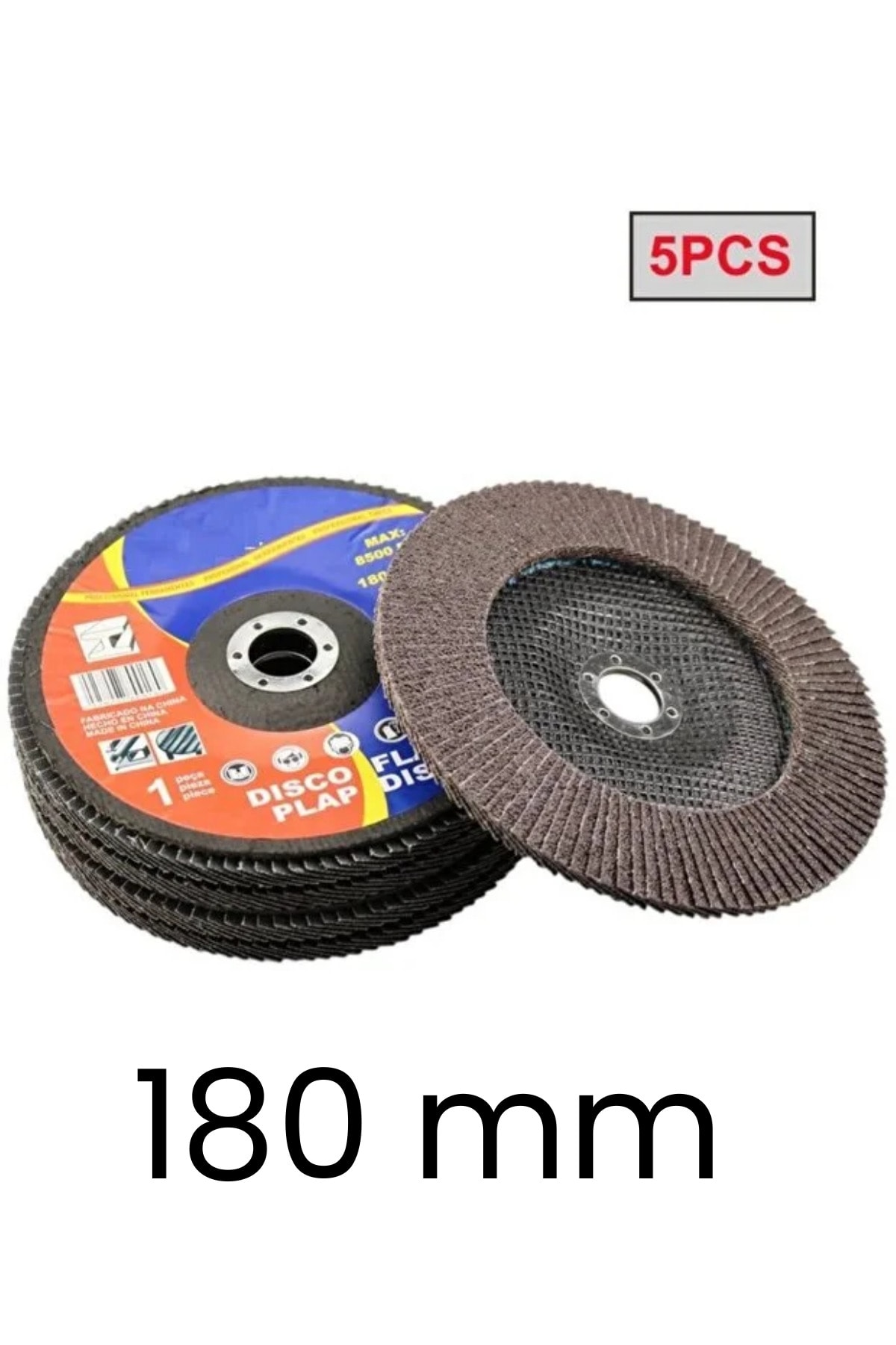 180mm flap disk zımpara Seti taşlama makinesi için büyük form metal ahşap zımparalama diski 5 adet