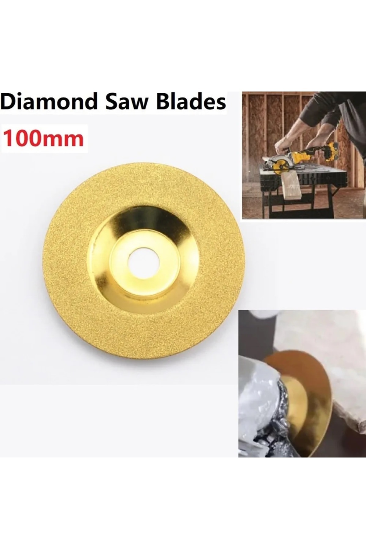 Bileme diski Altın Renk 100mm Elmas yüzeyli Avuç Taşlama Uyumlu Cam Mermer Granit Kesme zımparalama
