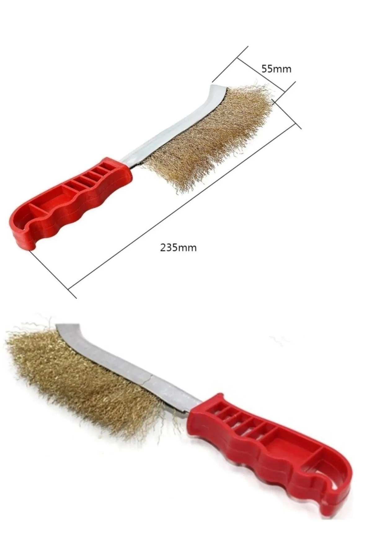 6 Parça Pimli Matkap Için Tel Fırça Seti Pirinç Kaplı Saplı El Çelik Tel Fırça Silindir Konik Set