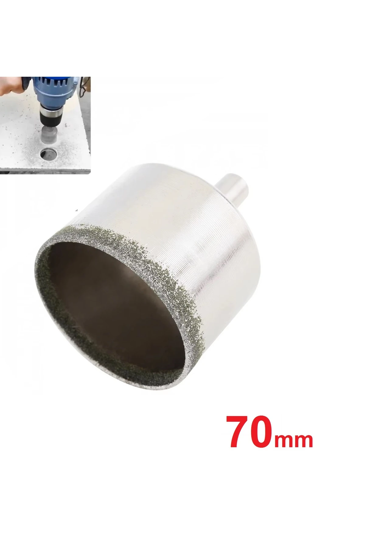Mermer Granit Fayans Porselen Cam 70mm Yuvarlak Delme Pancı Elmas Uçlu Delik Açma Karot Matkap Ucu