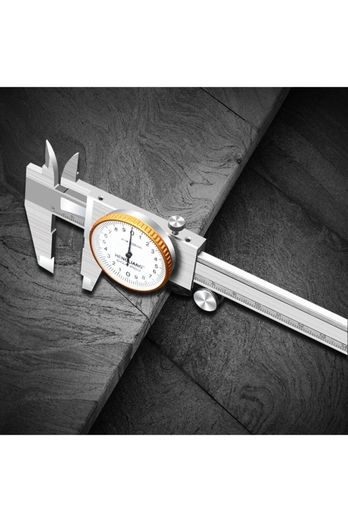 Hassas Göstergeli Kumpas Paslanmaz Çelik Sürmeli Kaliper Ölçer Mikrometre 150mm / 0.02mm