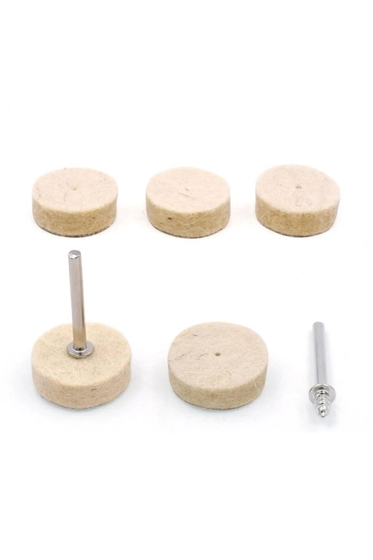 Polisaj Cila Parlatma Keçesi Yün Keçe Matkap Yumlu Dremel 13mm Toplam 21 Adet Keçe 2 Aparat