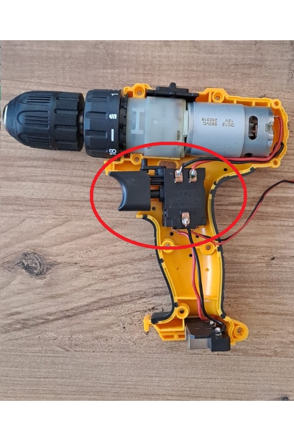 Şarjlı El Matkabı için start stop Tetiği hız ve yön Ayarlı  FA2 7.2-24 VDC 16A Hız Ayar anahtarı