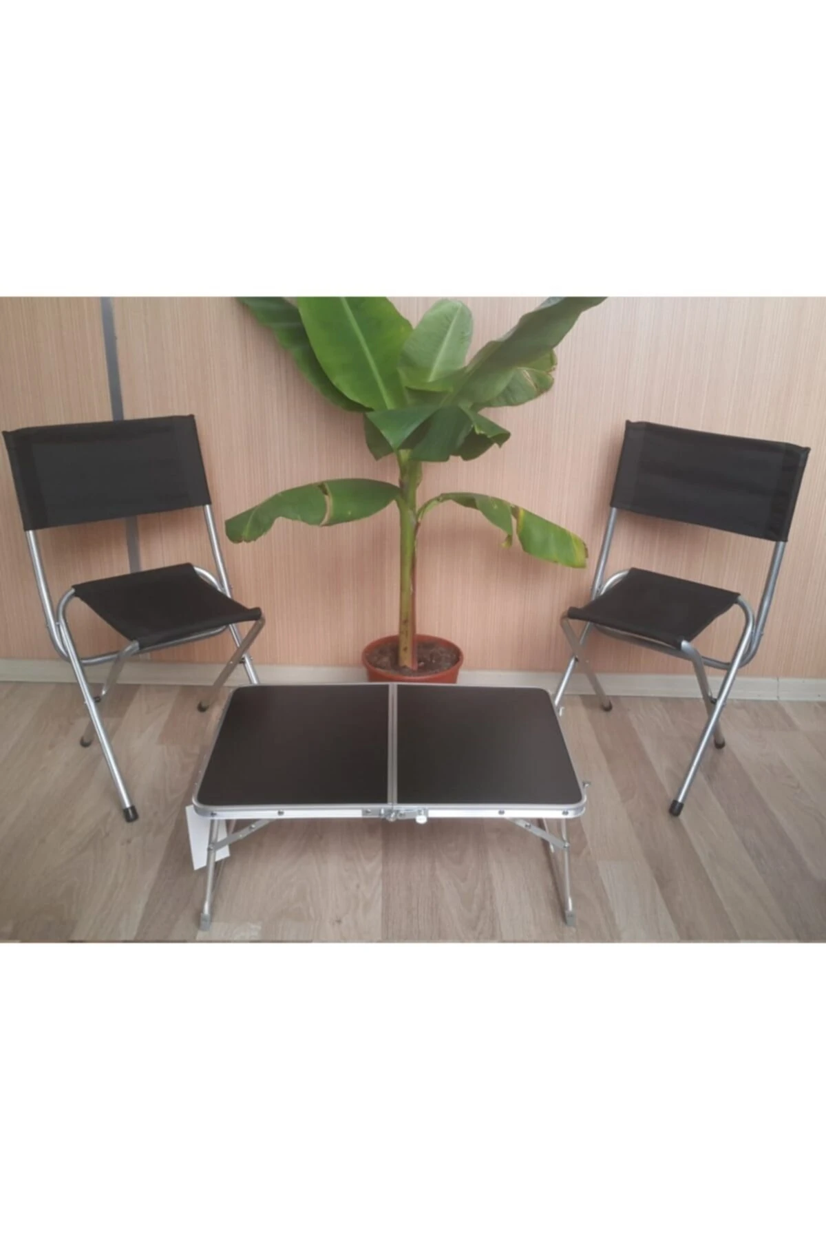 Piknik Bahçe Balıkçı Tabure Ve Masa Seti 2 Adet Sırtlı Tabure Çantalı Piknik Masası Seti 3 Parça