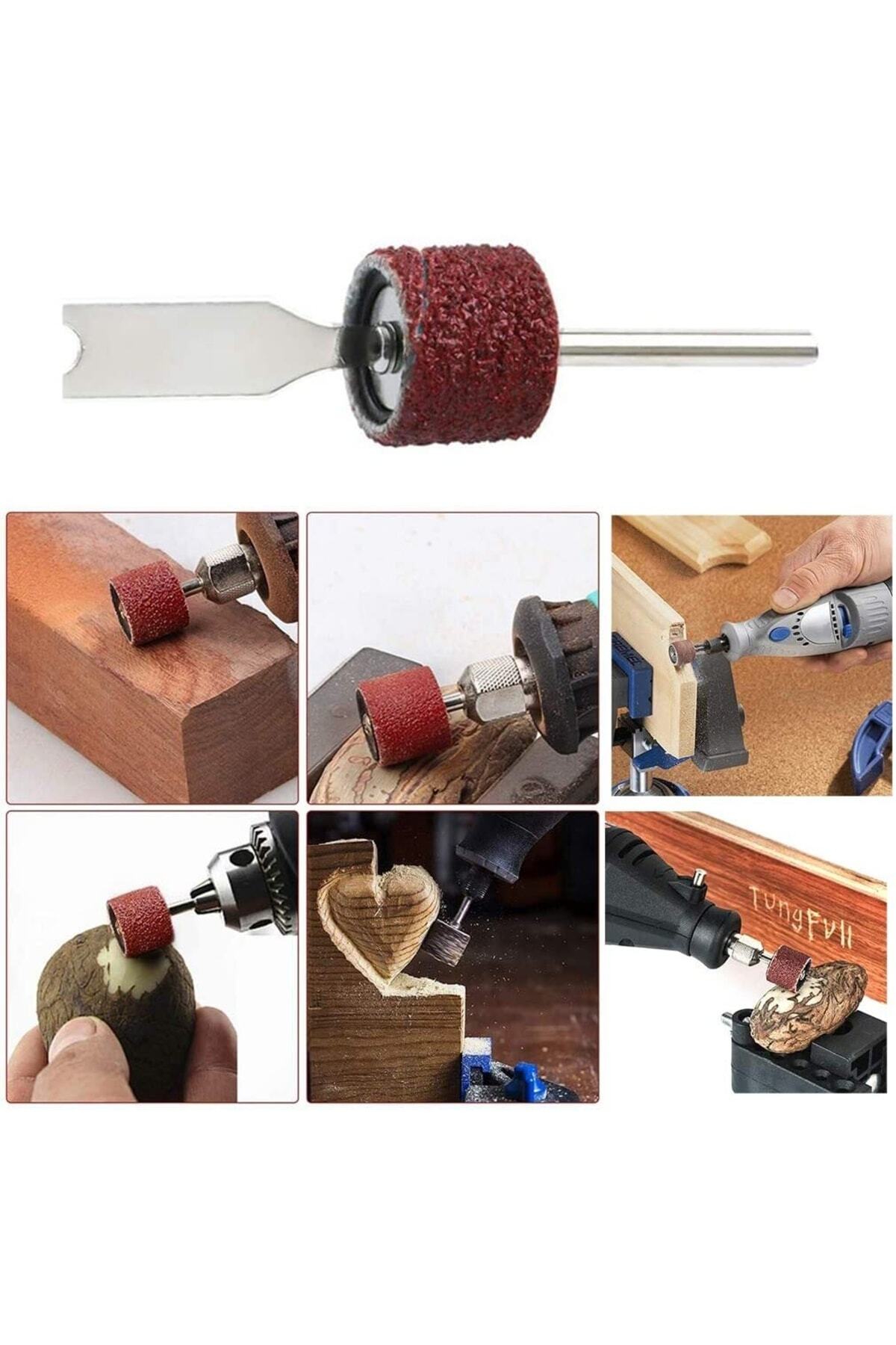 Mini Gravür Makineleri Için Mop Cırt Taban Flap Disk Silindir Zımpara Seti 70 Parça Takım