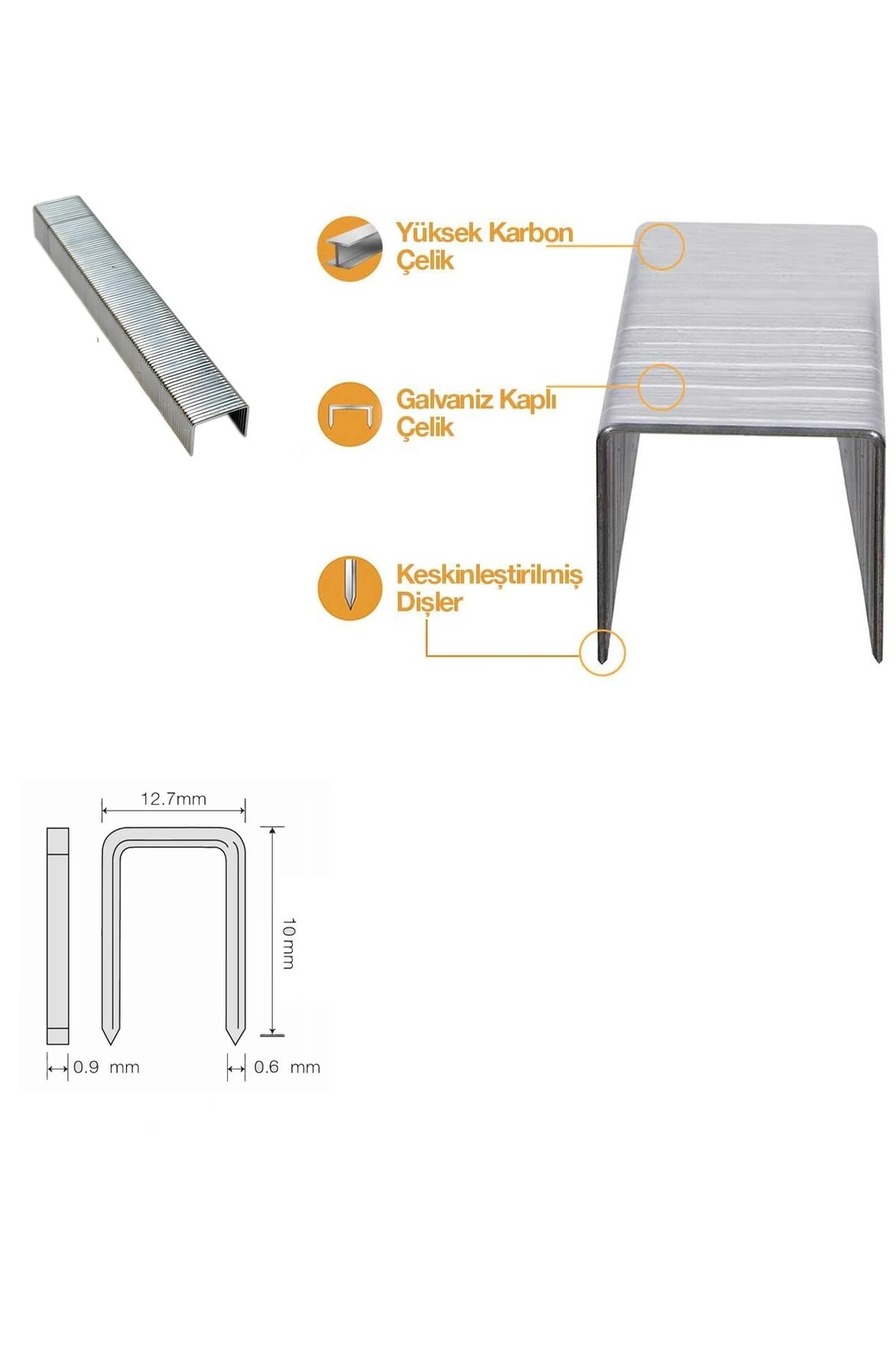 Zımba Teli Havalı Tabanca için 8000 Adet Zımba Makinesi için 8000 Adet Zımba teli 80/10 Krom