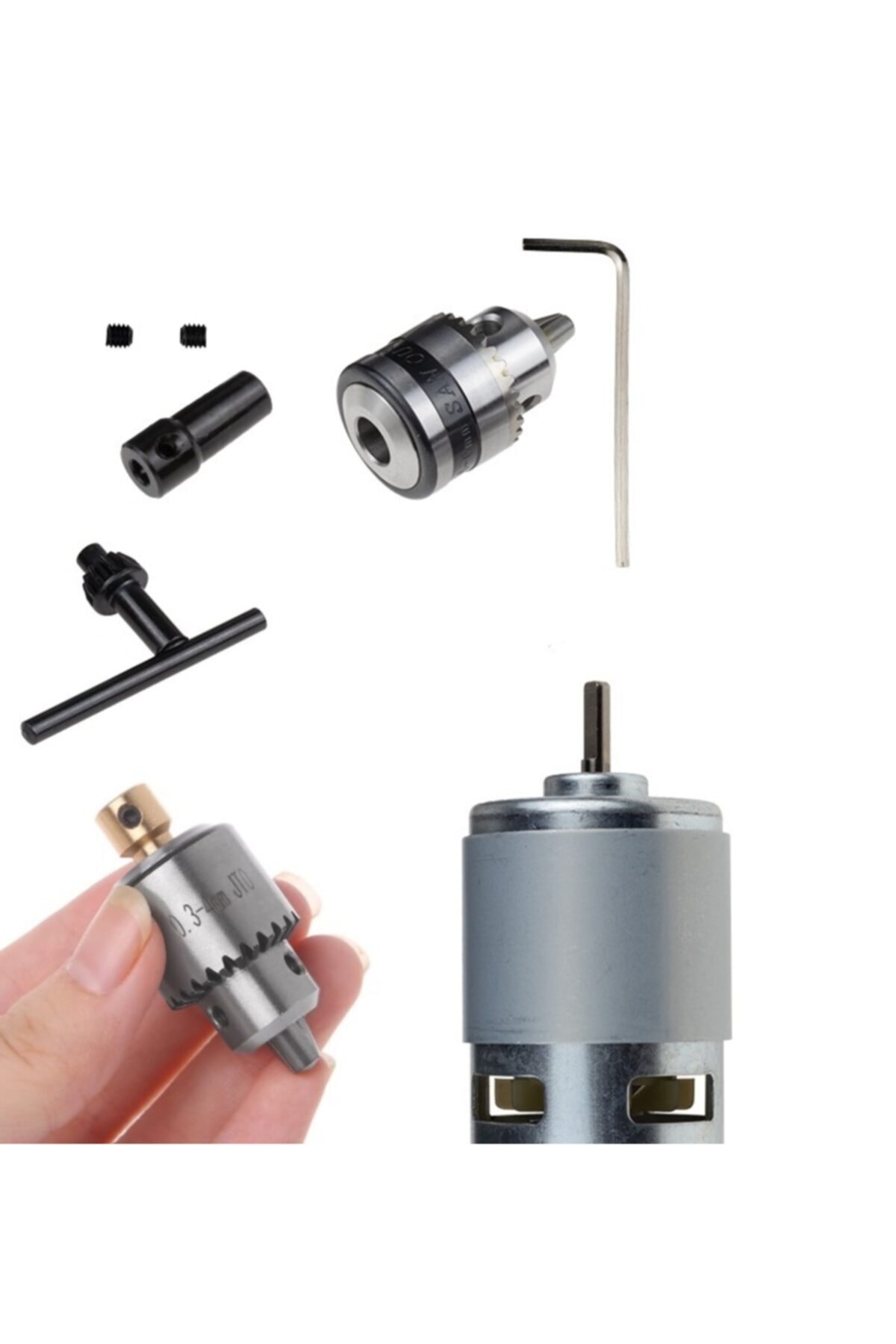 Motor Için Otomatik Mini Mandrel El Sıkmalı 3 Çeneli Mandren Anahtar Sıkmalı Güçlü Mini Mıcromot
