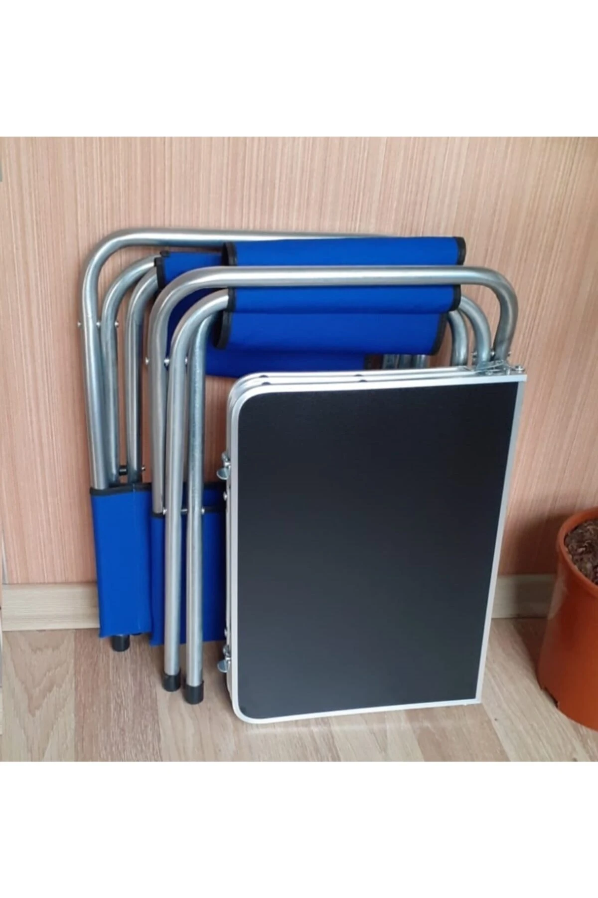 Piknik Bahçe Balıkçı Tabure Ve Masa Seti 2 Adet Sırtlı Tabure Çantalı Piknik Masası Seti 3 Parça