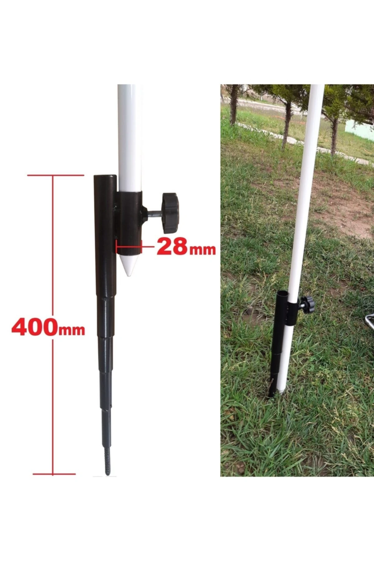 Plaj Deniz Bahçe Balkon Piknik Kamp Şemsiyesi Ve Sabitleme Kazığı 2li Set 180cm