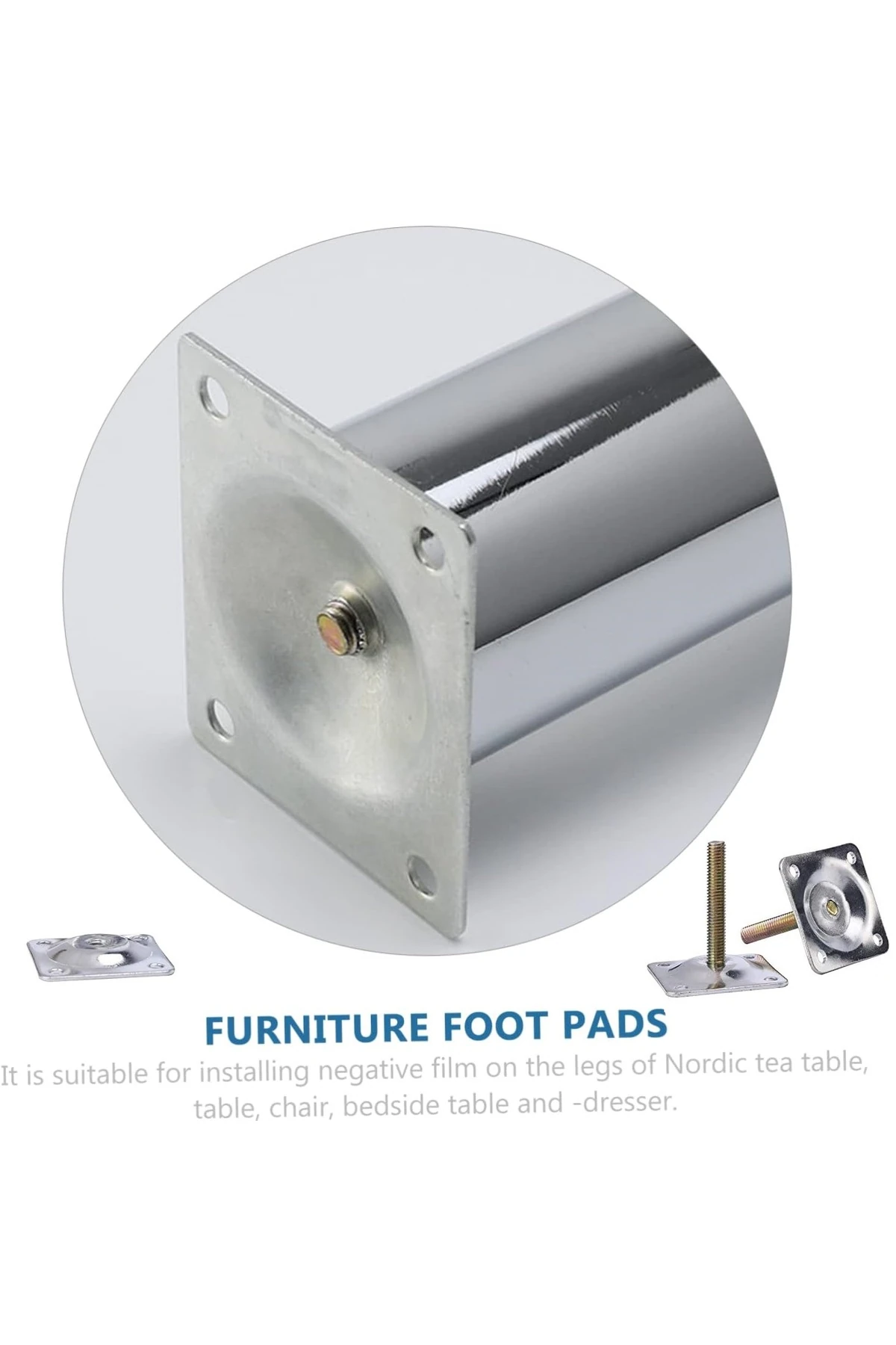 Mobilya Ayak montajı için m8 tabla 48x48cm 4 lü braket çekyat koltuk masa ayak montaj demiri