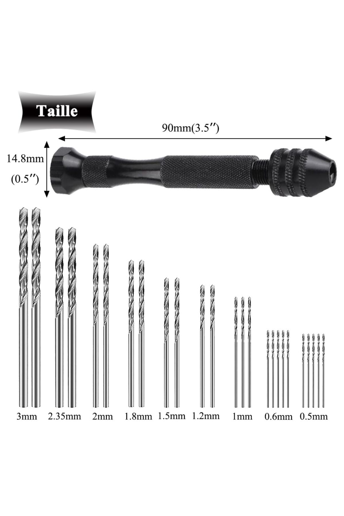 Mini El matkap 25li matkap ucu 0,5 – 3,0 mm Hassas el matkabı seti metal ahşap kuyumcu model yapımı