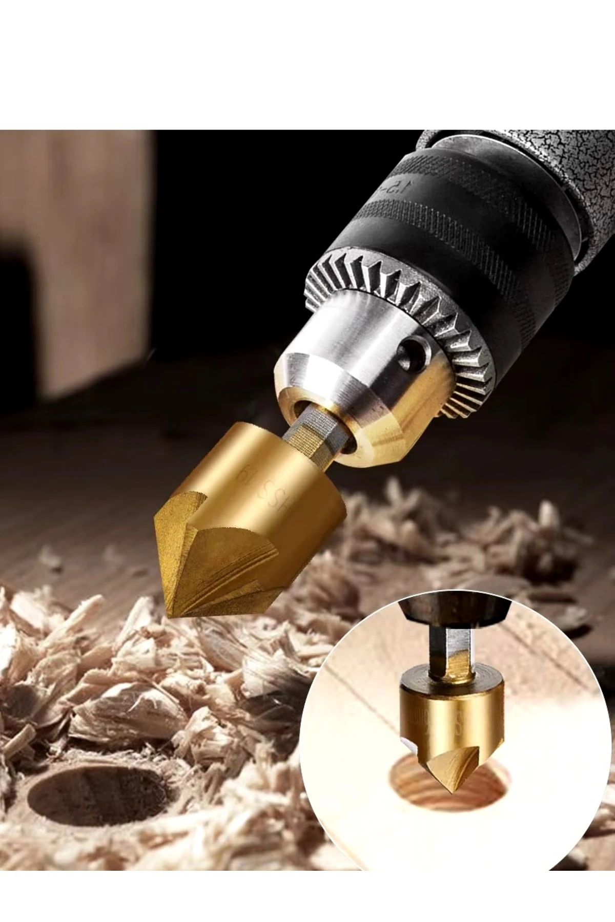 Freze Uç Seti Pah Kırma Adım Kozalak Delik Yiv Havşa Açma Kademeli Delme Pancı Titanyum