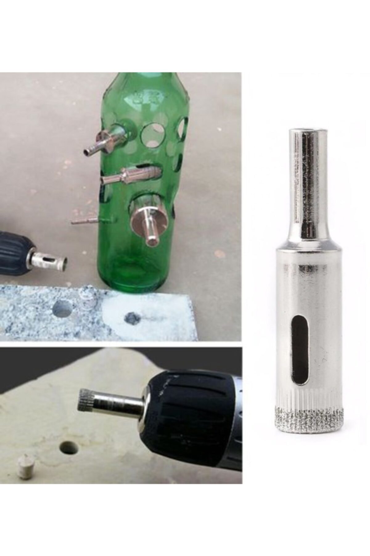 Cam Fayans Mermer Granit Delme Pancı Boru Tipi Elmas Karot Uç 12mm