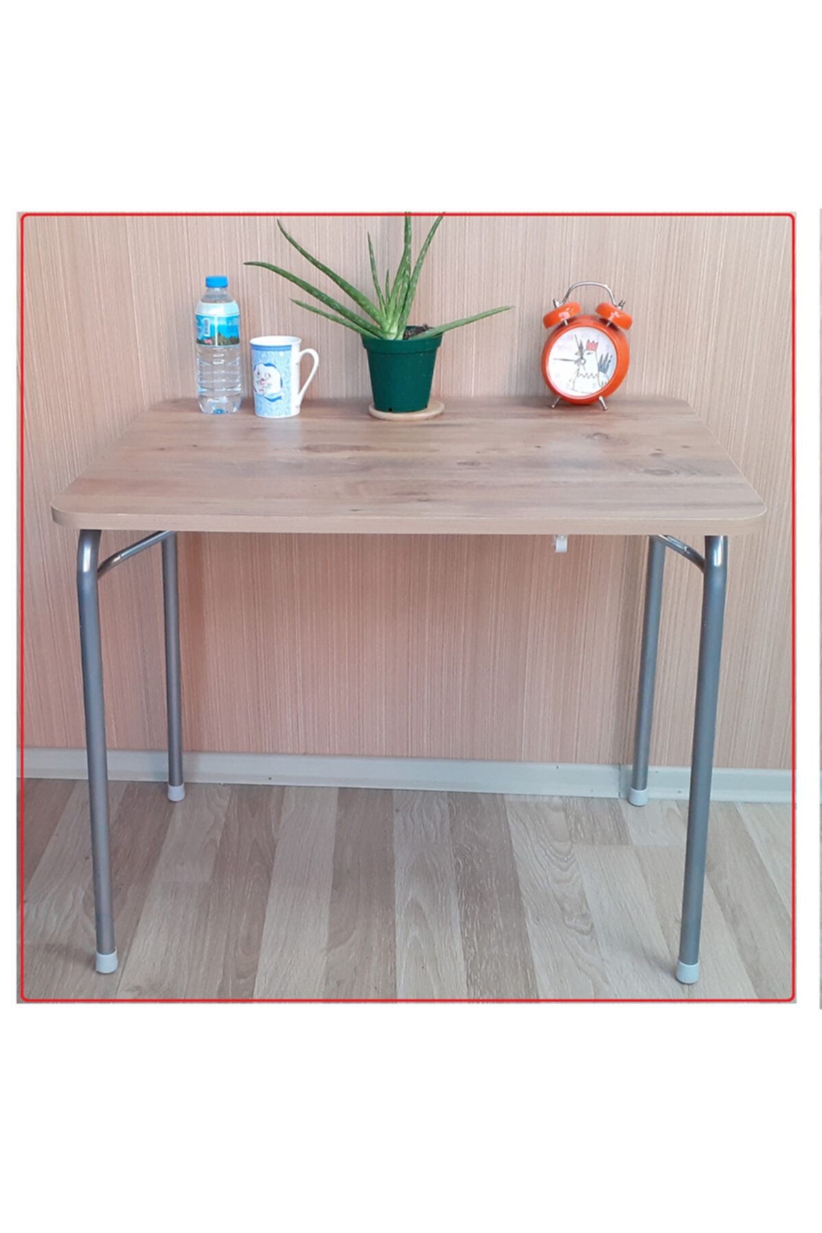 Pratik Katlanır Ayak Mutfak Yemek Masası Balkon Ders Çalışma Piknik Masa 60x90cm Ceviz