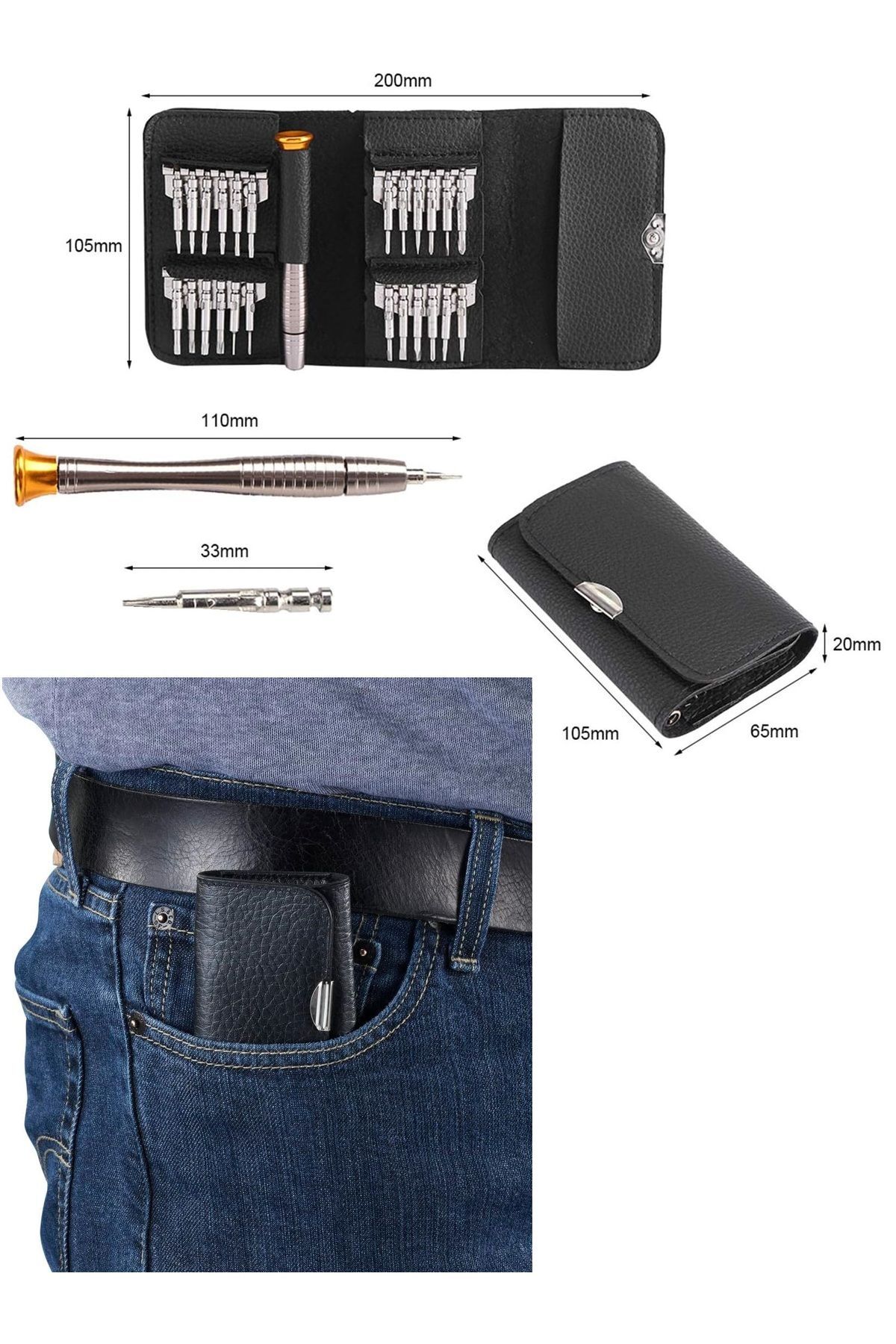 hassas mekanik tornavida seti 25 parça cep telefonu gözlük PC Laptop tamir seti kılıflı