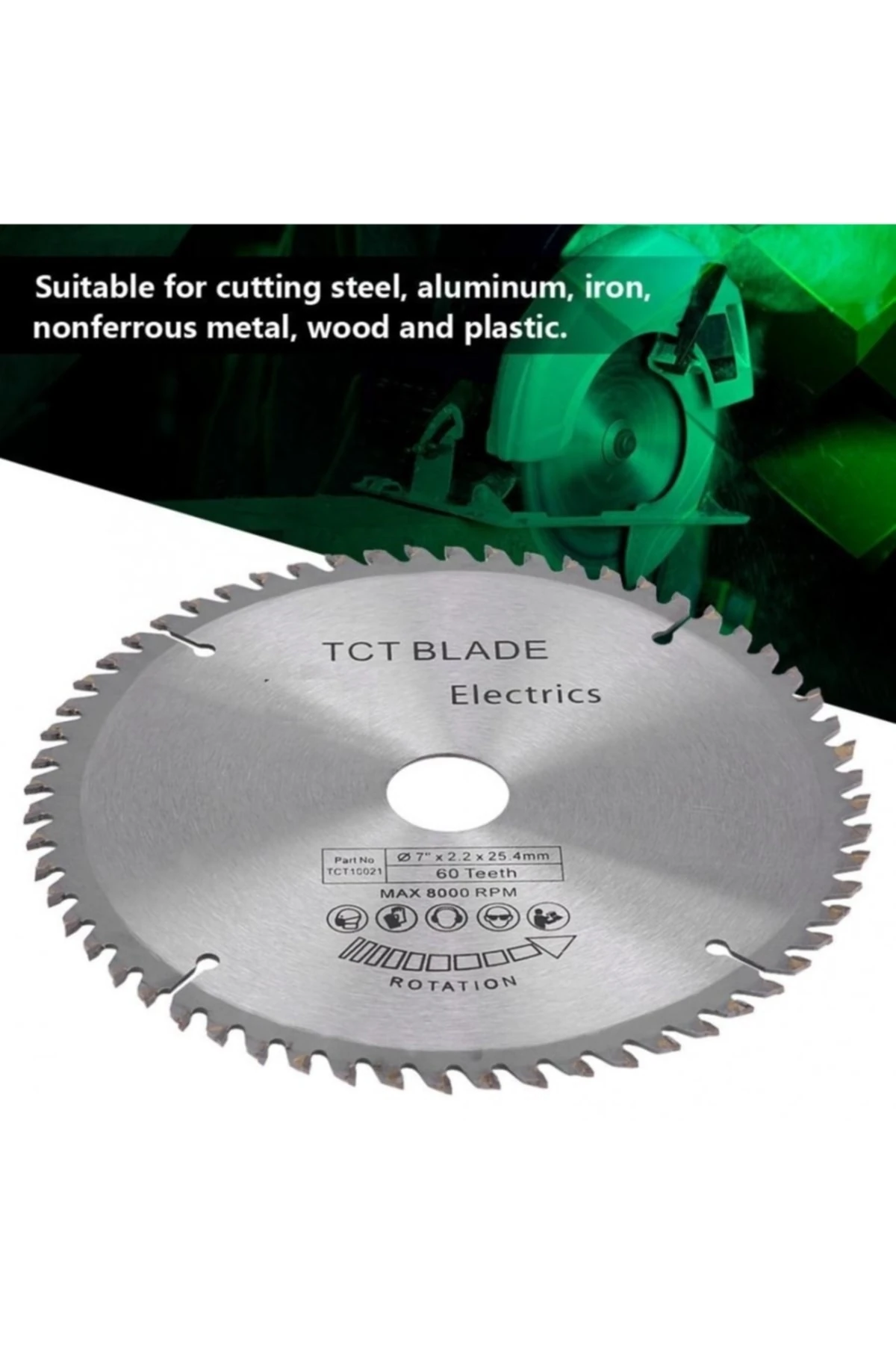 180mm Ahşap Sunta Kesme Diski Elmaslı Turbo Kesici Daire Testere Tct Blade