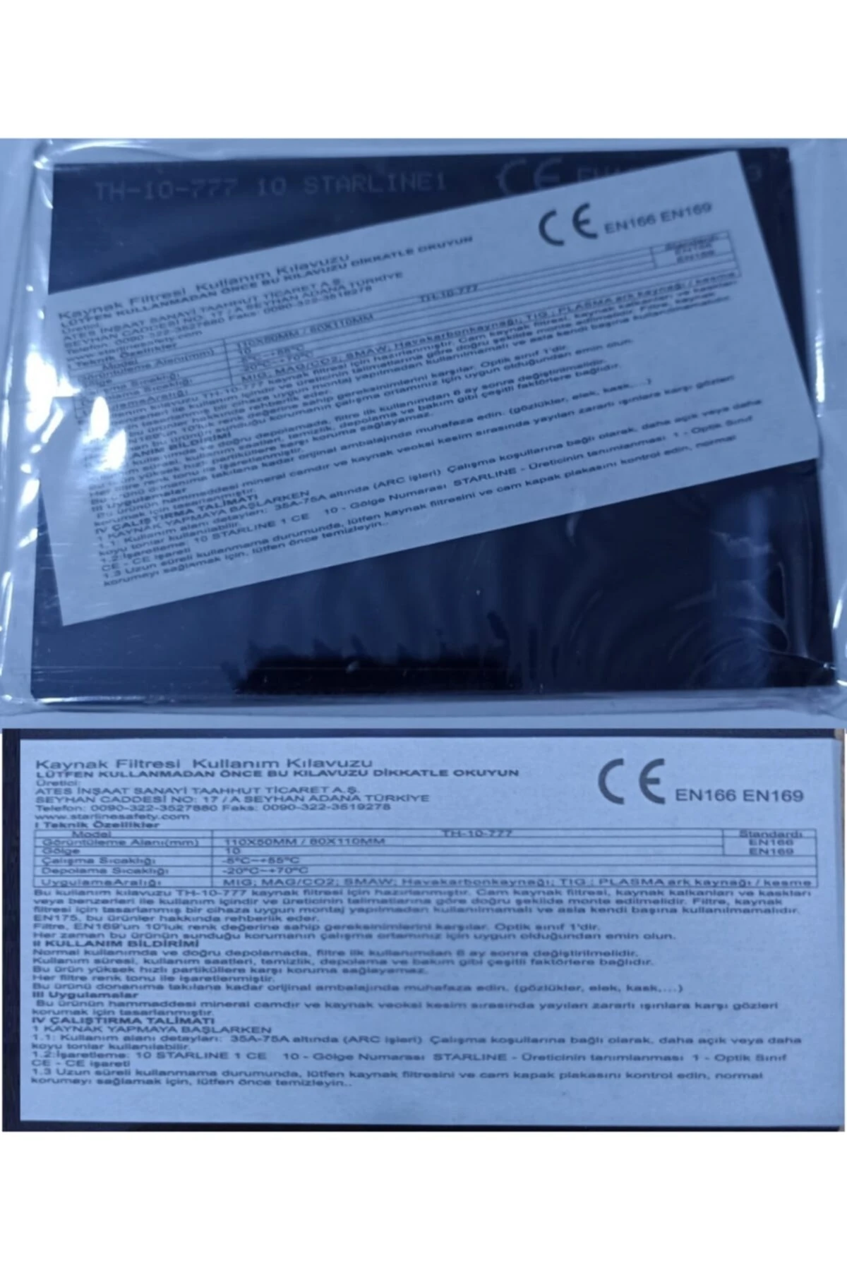 Kaynak 5 Adet Maske Camı Athermal Siyah Renk Starline 777 Model 11 cm X 8 cm