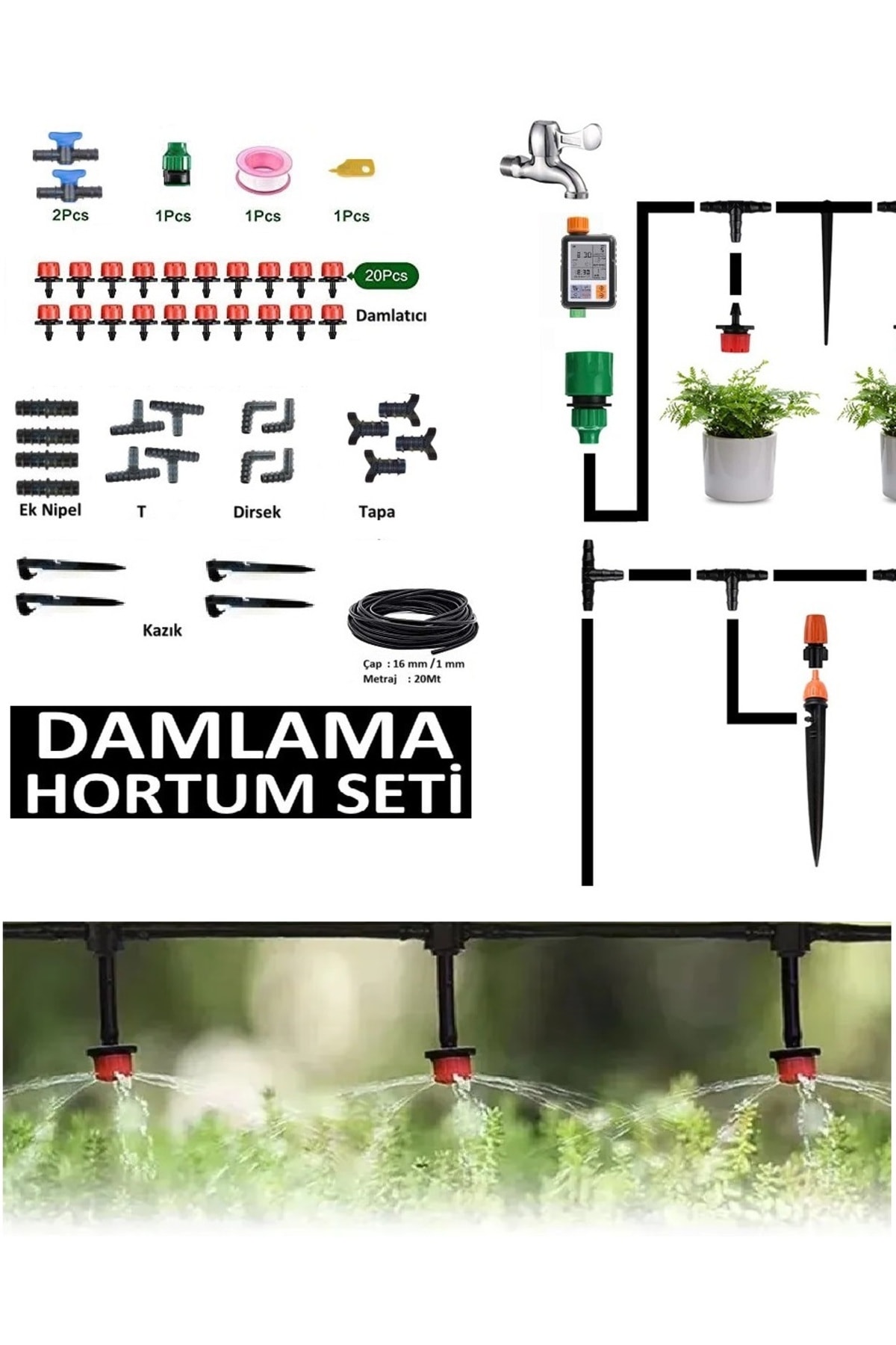 Deliksiz Düz Damlama Sulama Sistemi Ve Parçaları Bahçe Ağaç Fidan Sebze Damlama Hortumu Borusu