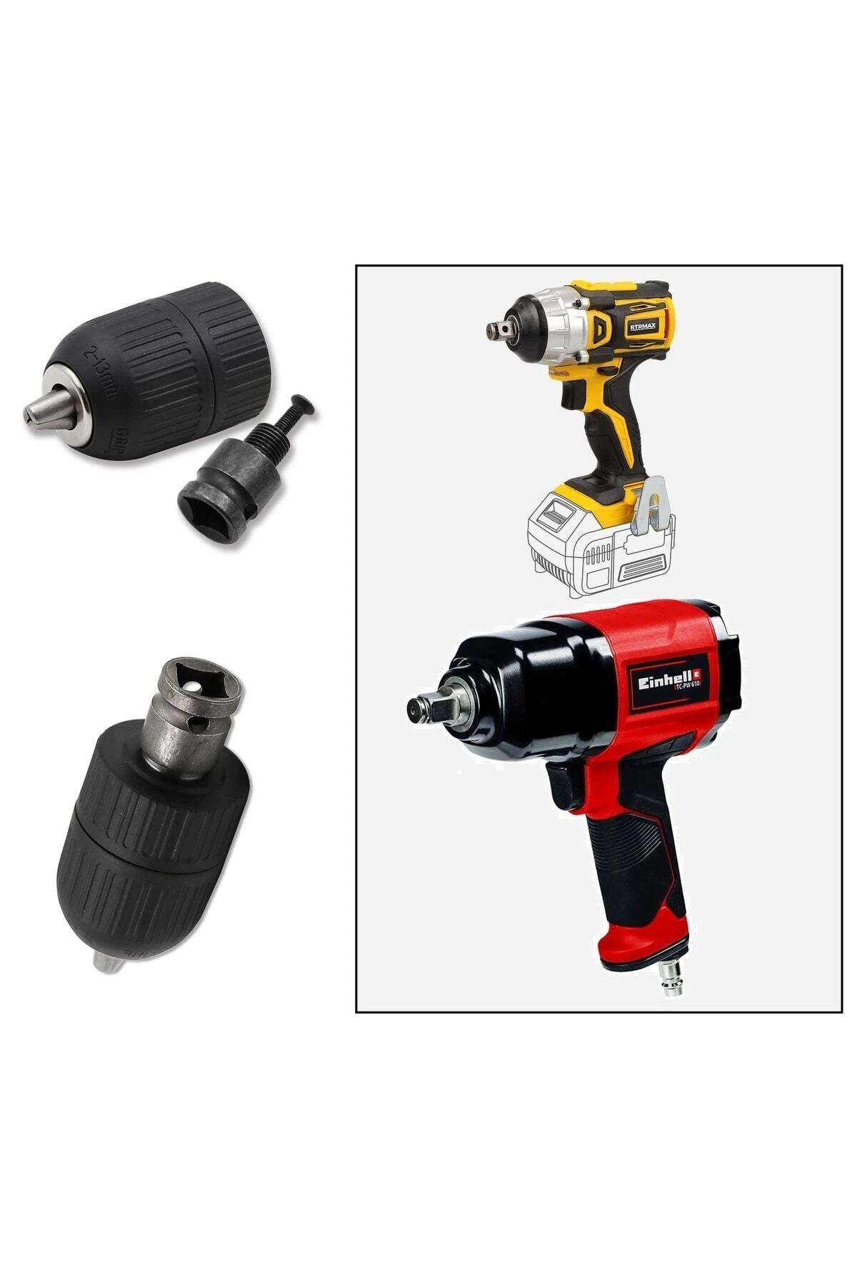 1/2 Matkap Için Chuck Mandrenli Adaptör Somun Sökme Sıkma Makinesi Için Mandrene Dönüştürme Paratı