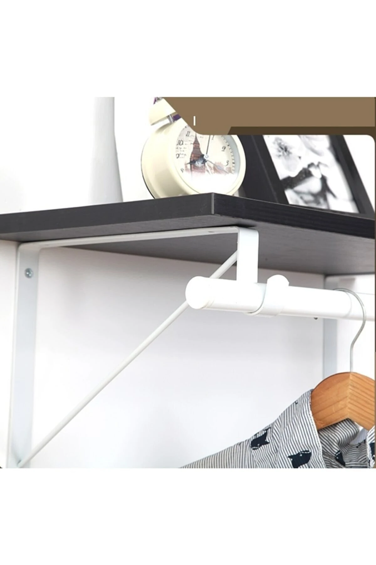 20x20cm Metal Braket Raf Tutucu Fortmanto Demiri 25mm Askılık Borusu Takılabilir Montajlı 2li Set