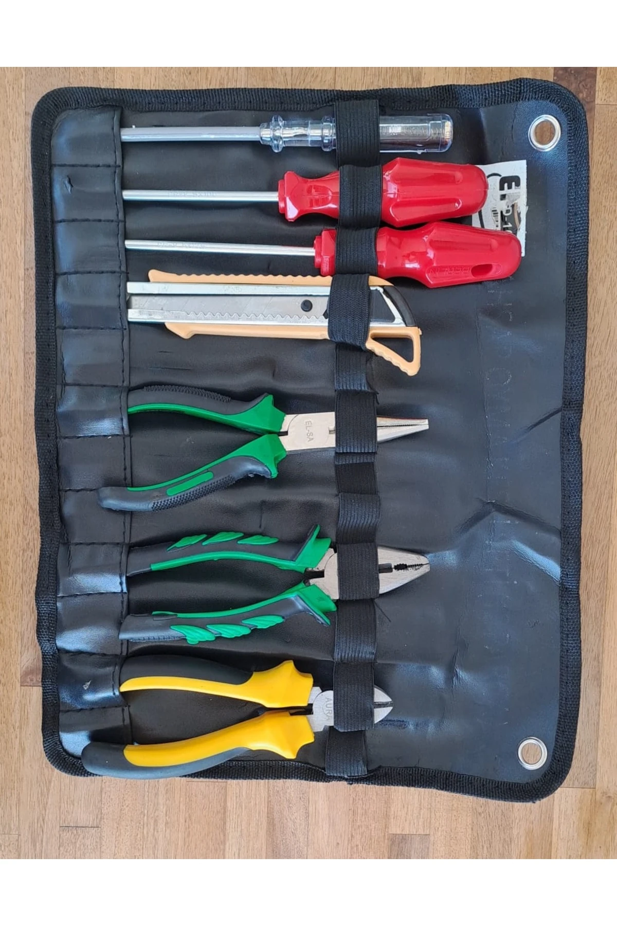 Pense Yan Keski Tornavida Gargaburun 2li Tornavida Kontrol Kalemi Falçata Takımı Izoleli 8 parça set