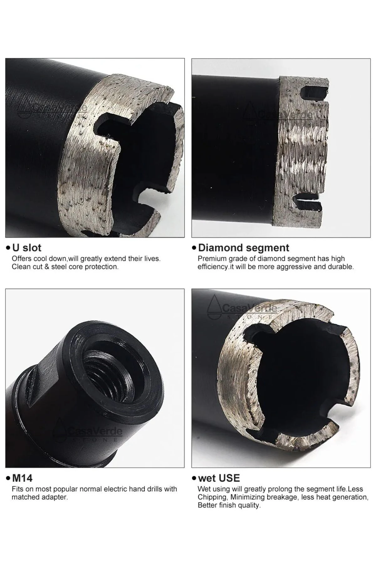 Boru Tipi Mermer Fayans Beton granit Delme 20mm Avuç taşlama uyumlu Karot Uç Panc