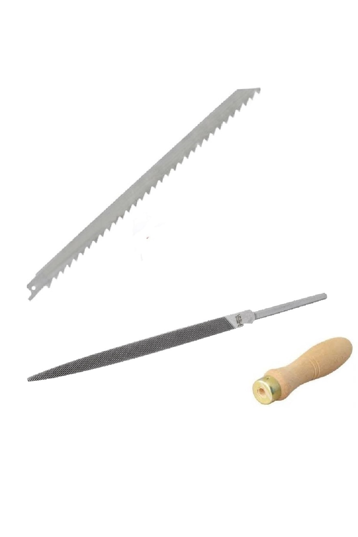 Tilki Kuyruğu Testeresi Ve Bileme Eğesi Kemik Ahşap Buz Odun Kesme Ucu Paslanmaz Çelik 300mm (30cm)