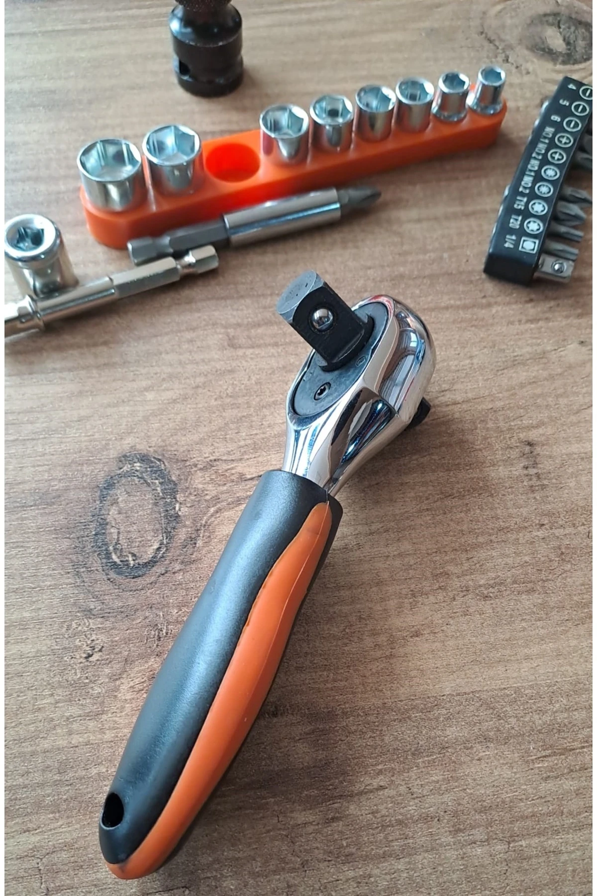 Fonksiyonel Cırcır Kolu Lokma seti 10lu bits uç 9lu Lokma Anahtar Takımı 22 Parçalı Cırcırlı Lokma