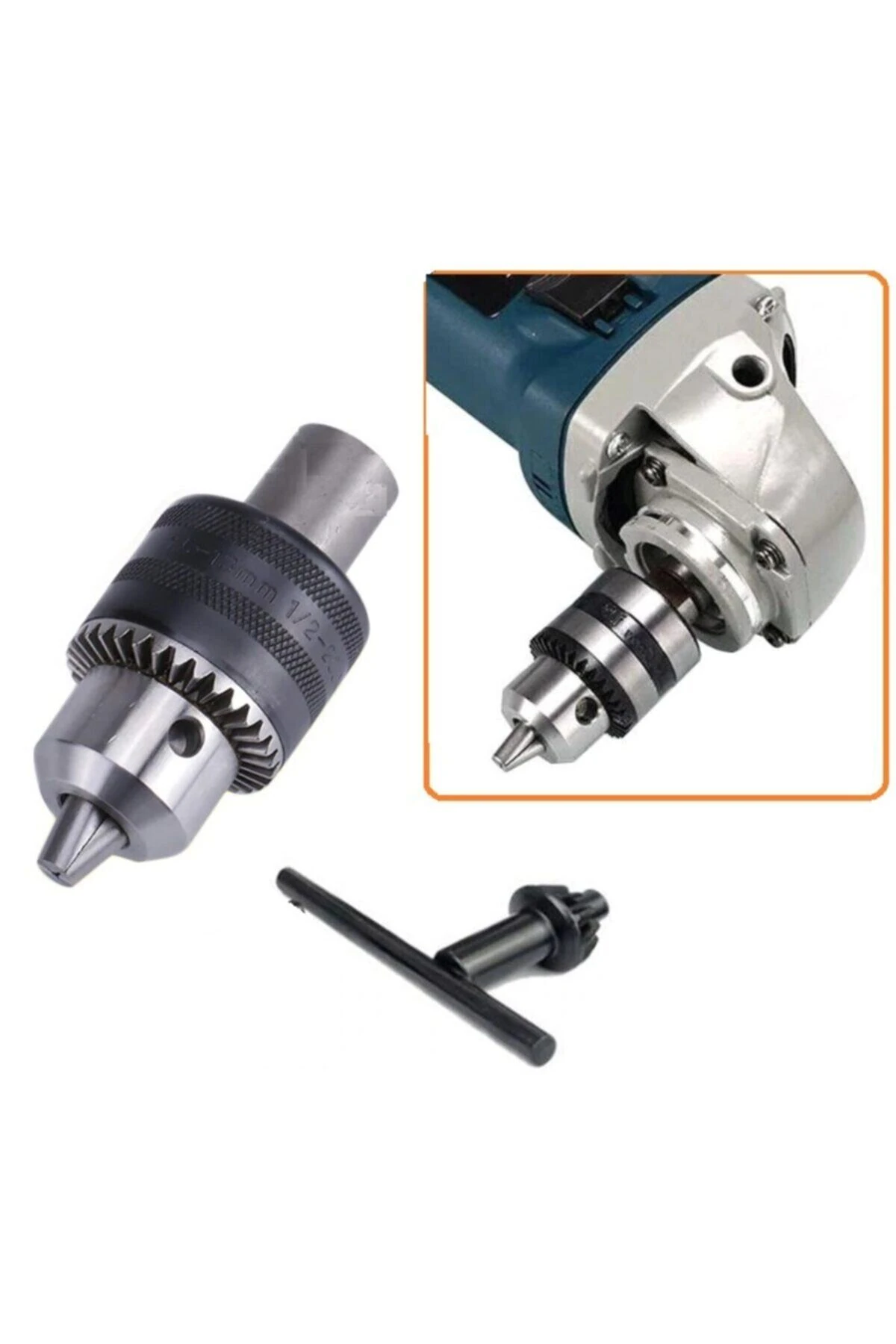 Avuç Taşlama Spiral Makinesini Mandrenli Matkaba Dönüştüren Adaptörlü Çelik Mandren Anahtarlı