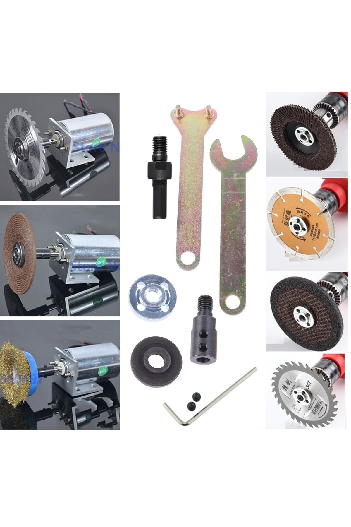 8mm Motor Kaplini Ve Matkap Için 2li Disk Bağlama Adaptör Aparat Seti Okul Proje Ödev Uygulama Arge