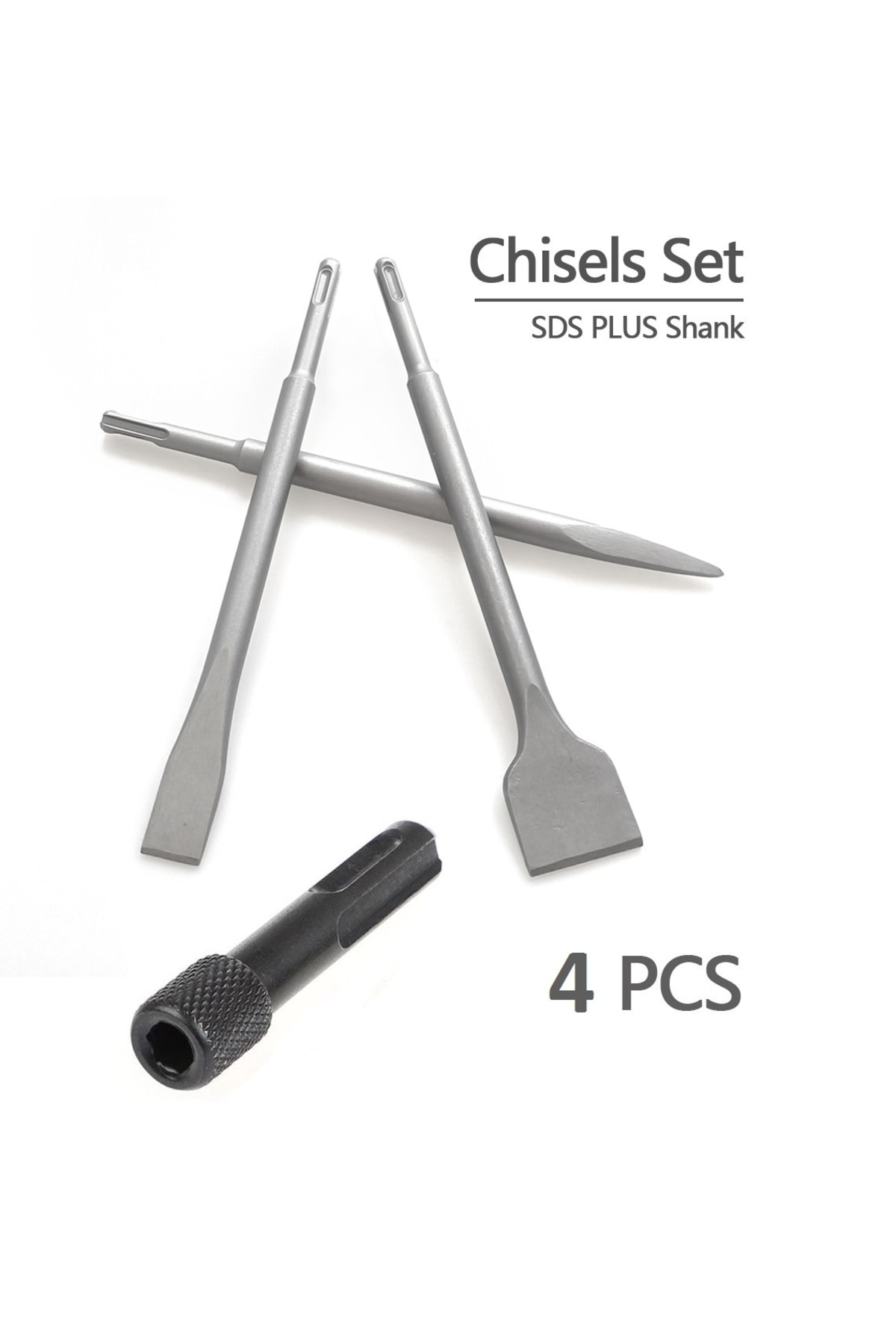 Kırıcı Delici Matkap Için Sds Plus Matkap Uç Seti Murç Keski 1/4 Hex Vidalama Adaptörü 4 Parça