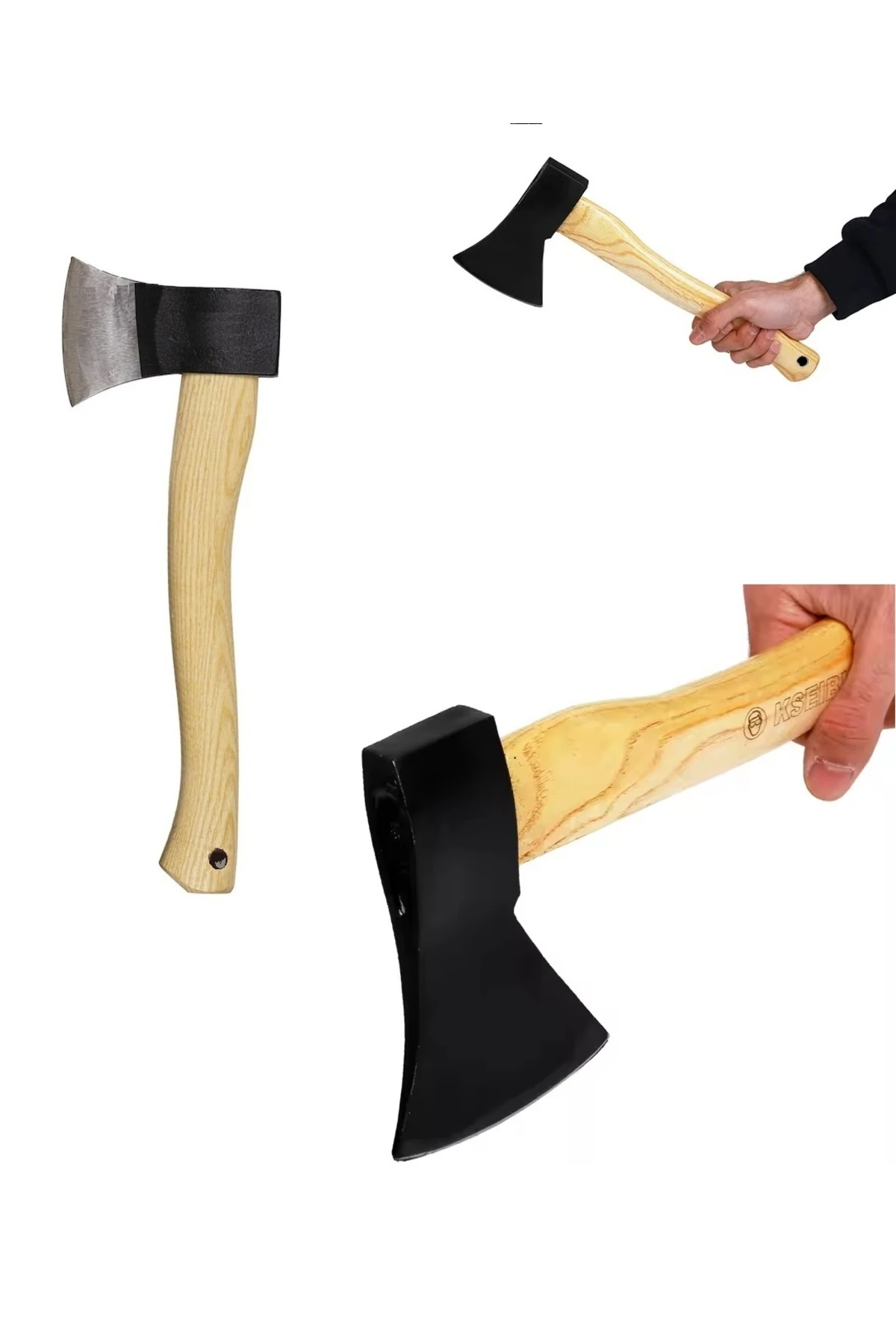 Ahşap Saplı Odun Kesme Baltası Orman Bahçe Doğa Kamp Için Nacak Balta Orman Aktiviteleri 600gr