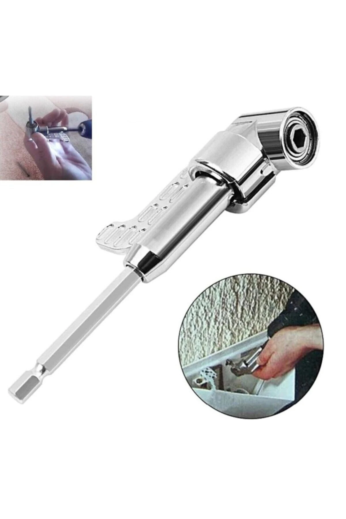 Köşe Vidalama Delme Kör Nokta Aparatı 1/4 Hex Matkap Adaptörü Uzun Kuyruk Altıgen Bits Girişli