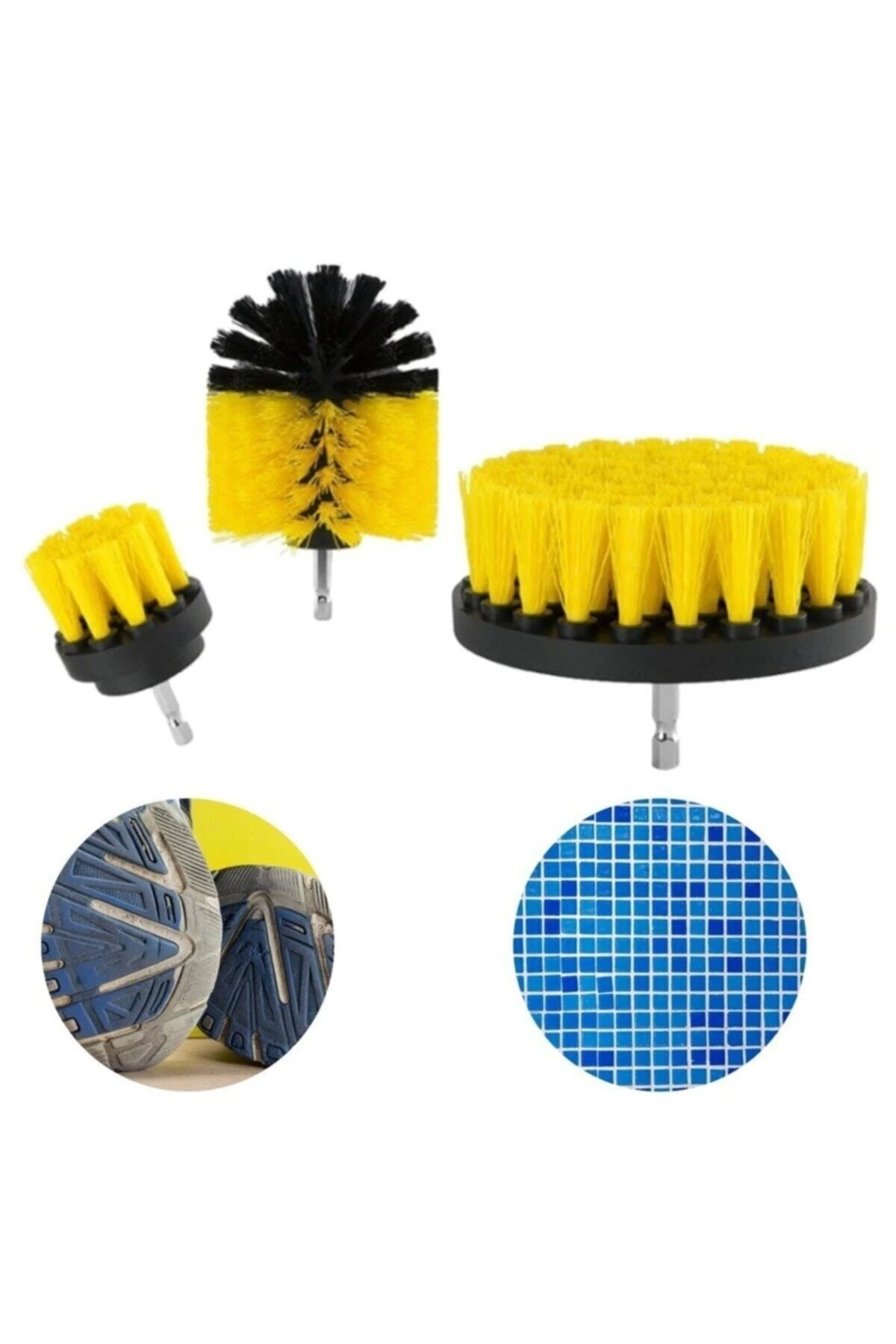 3lü Matkap Ucu Banyo Küvet Duşakabin Araba Tekerliği Koltuk Yıkam