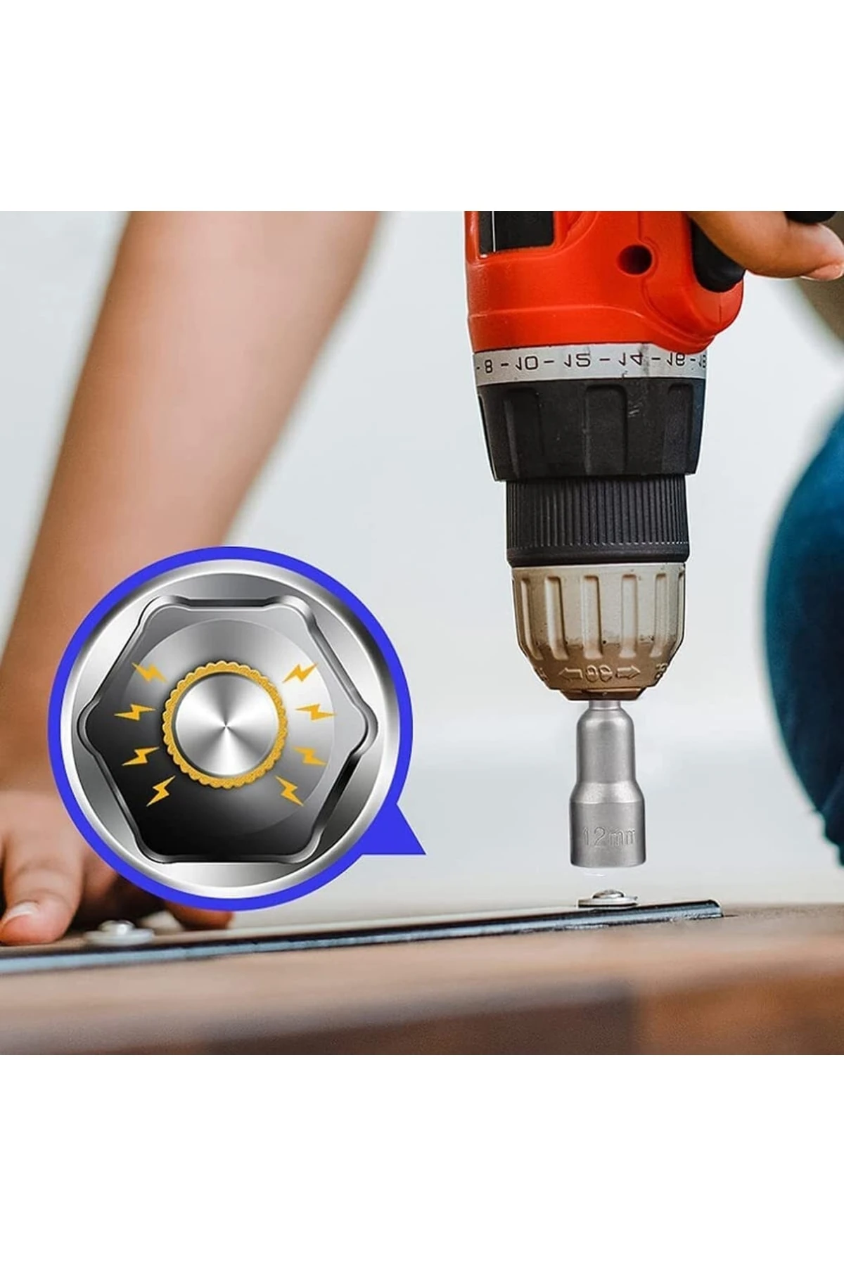 Somun Sökücü Bits Lokma Seti 1/4"vidalı Metrik Adaptör Matkap Ucu 5 Ila 13mm Altıgen Şaft 9 Parça