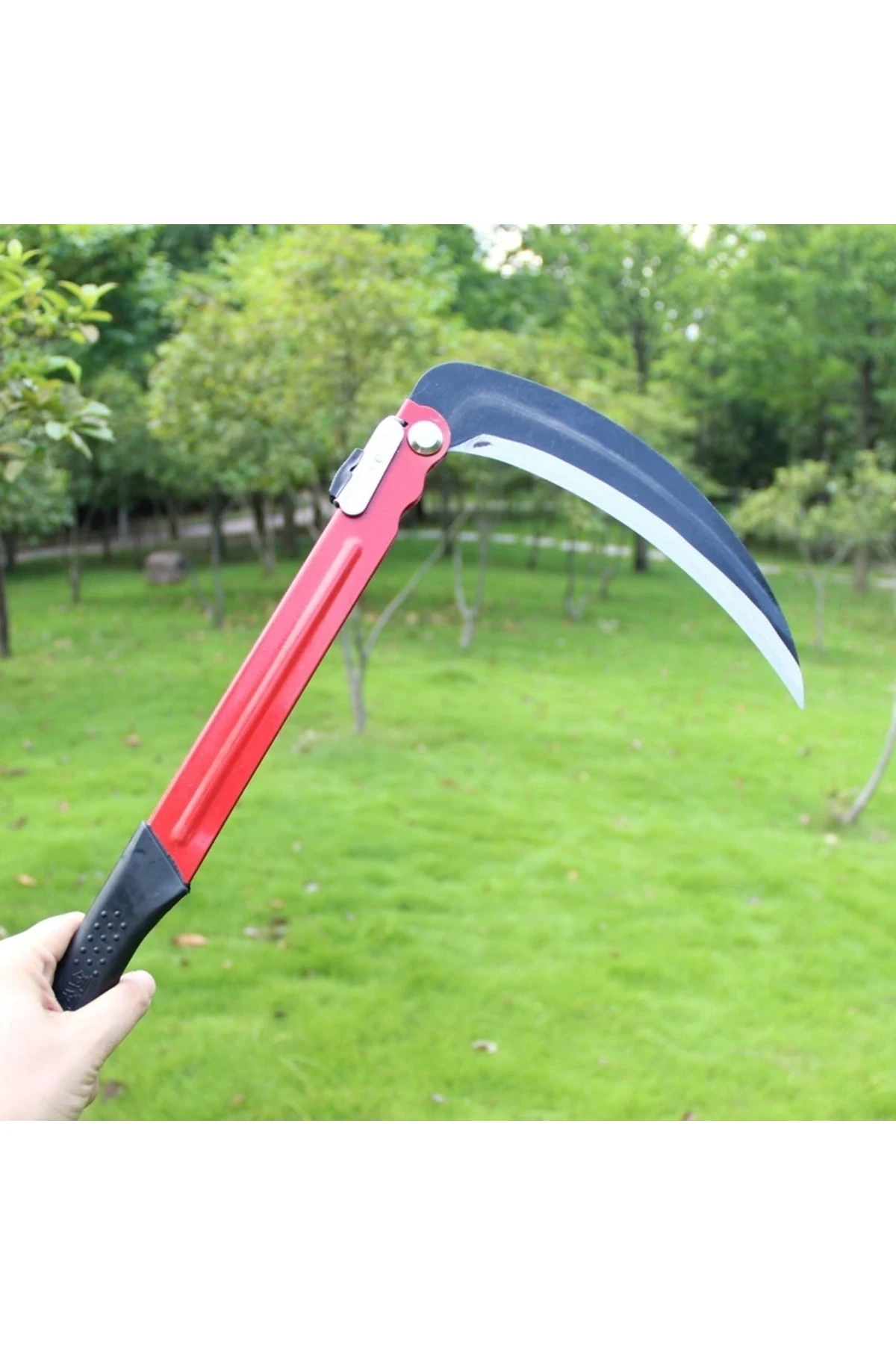Katlanır Tırpan Ağaç Dal Ot Çalı Kesme Budama Orak Ve Tırpan Taşı Eğe Bileme Seti 3 Parça Bahçe Seti